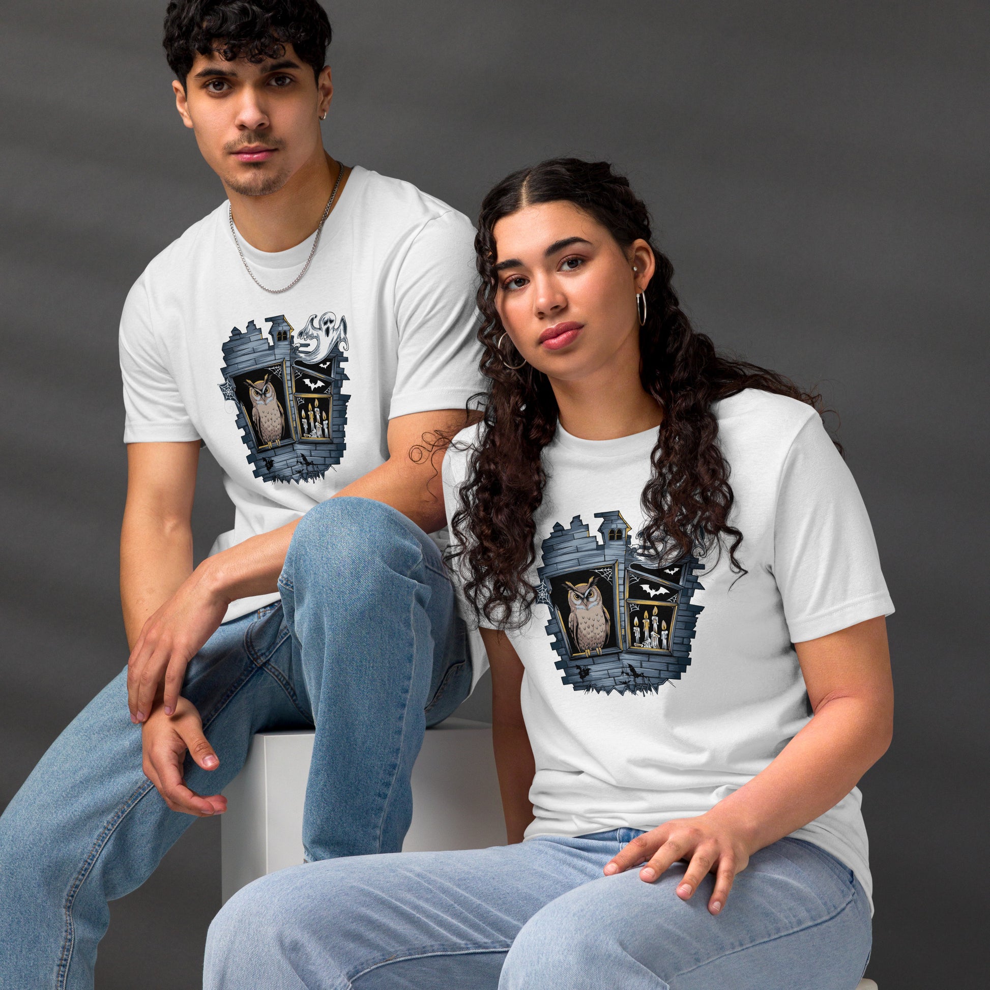 Unisex Staple Eco T-Shirt: Halloween Owl Sustainable Cozy Style USA Dudeily