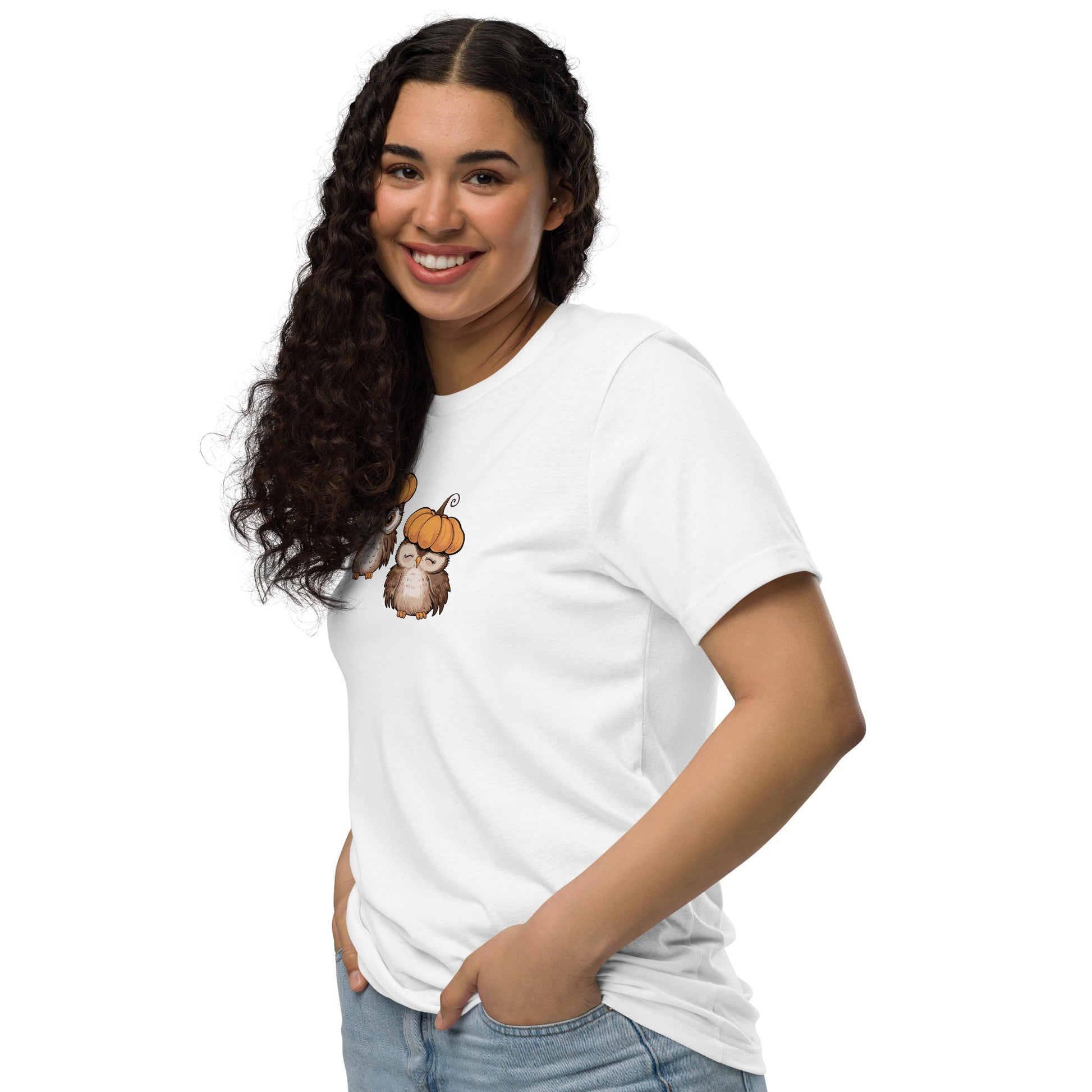 Unisex Staple Eco T-Shirt: Halloween Owl Sustainable Style USA Dudeily