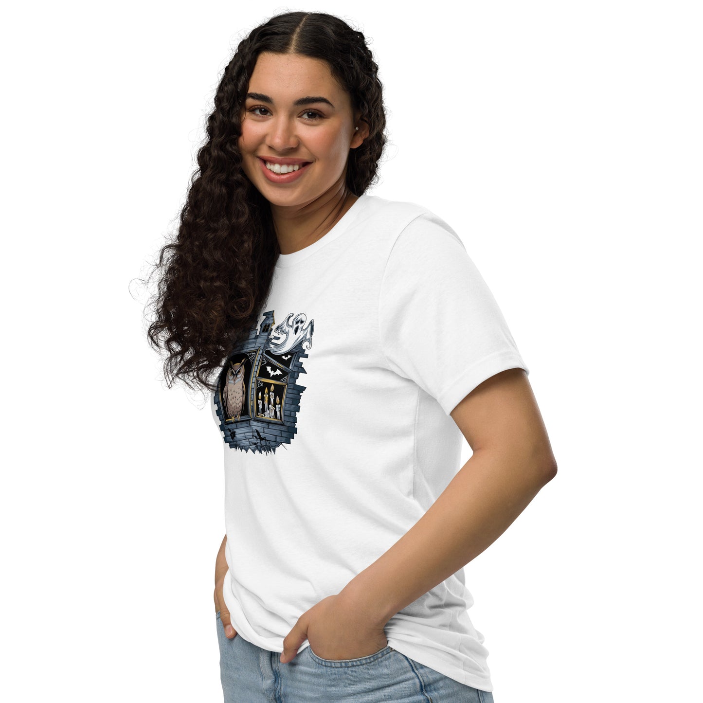 Unisex Staple Eco T-Shirt: Halloween Owl Sustainable Cozy Style USA Dudeily