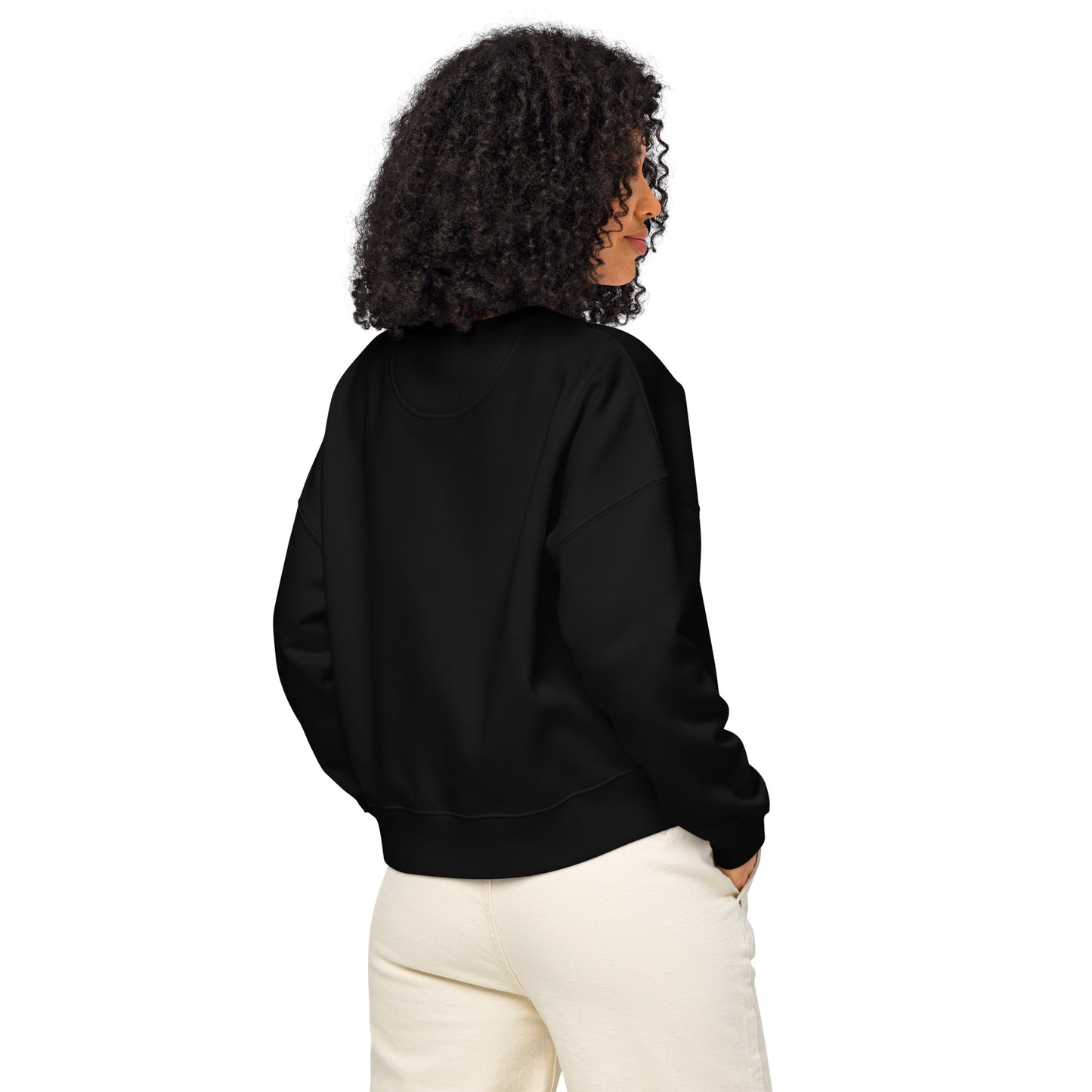 Women’s Organic Crew Neck Sweatshirt "Grow With Care" – Embroidered Eco-Friendly Owl Clothing Dudeily
