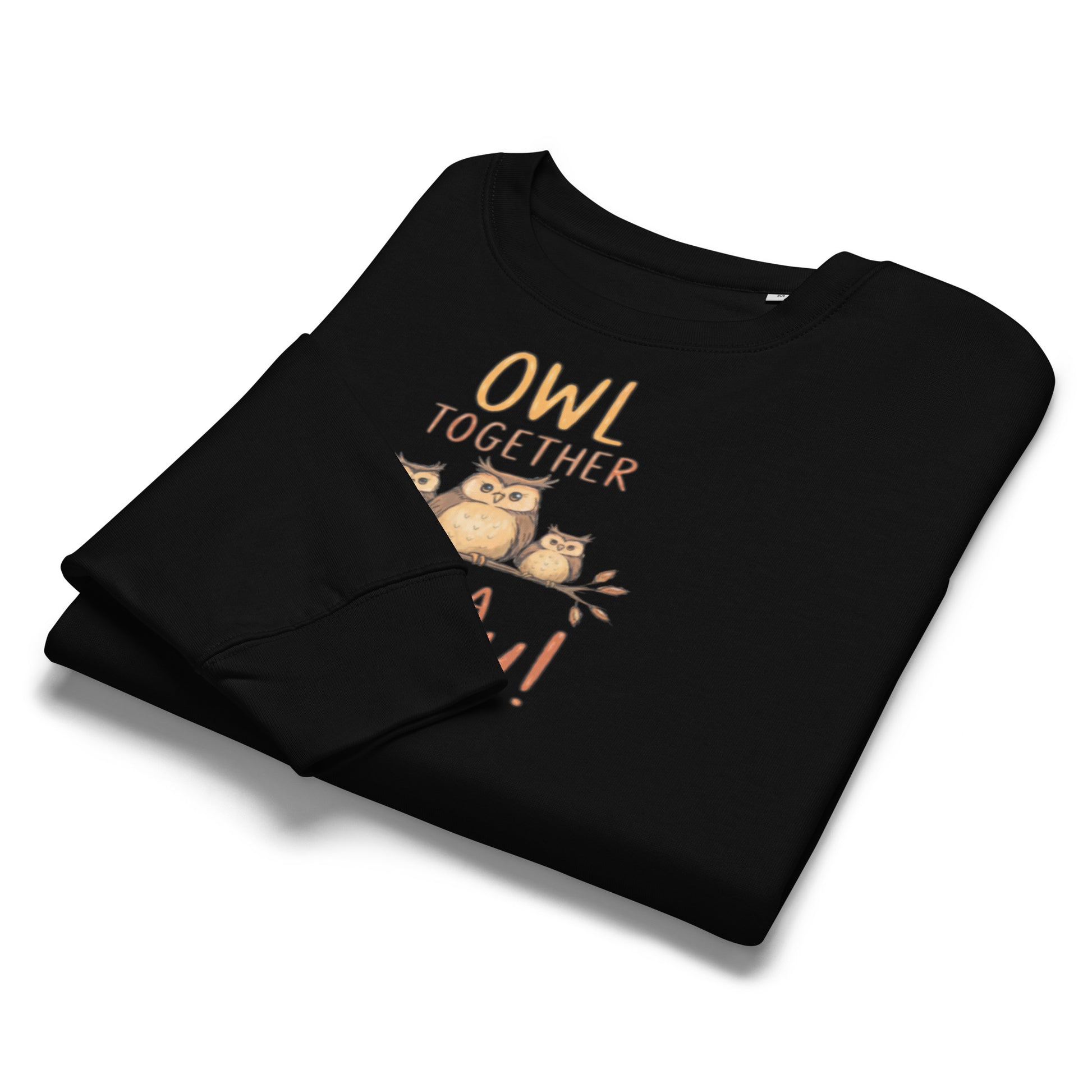 OwlSpirit Women’s Organic Crew Neck Sweatshirt – Nature-Inspired Warmth Dudeily