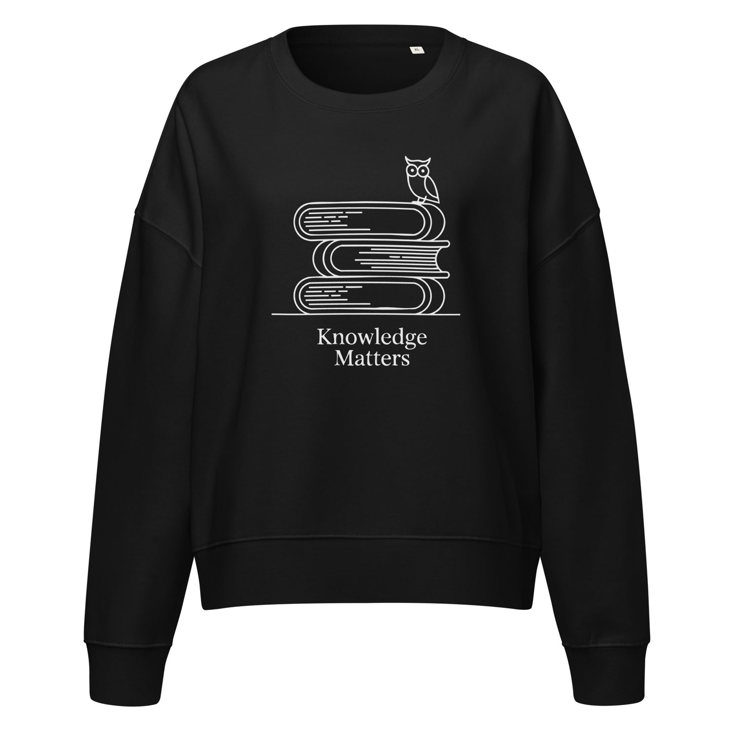 Women’s organic crew neck sweatshirt Black Dudeily