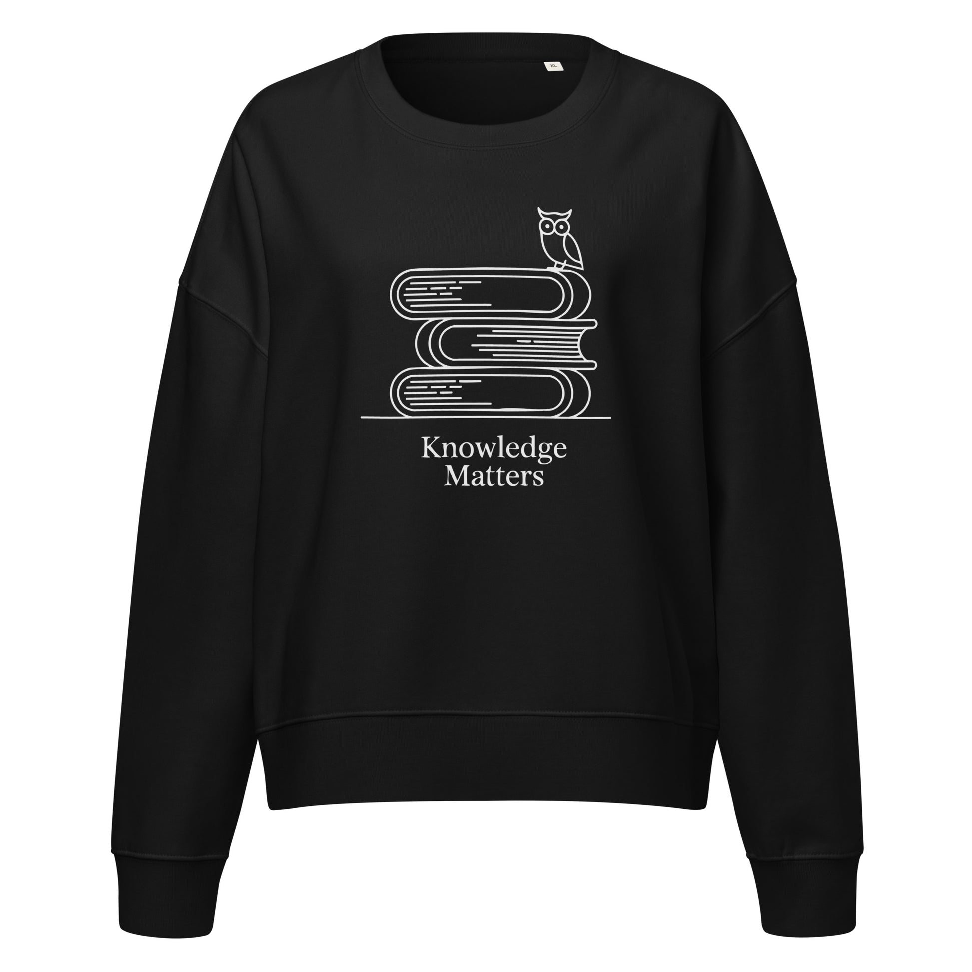 Women’s organic crew neck sweatshirt Black Dudeily