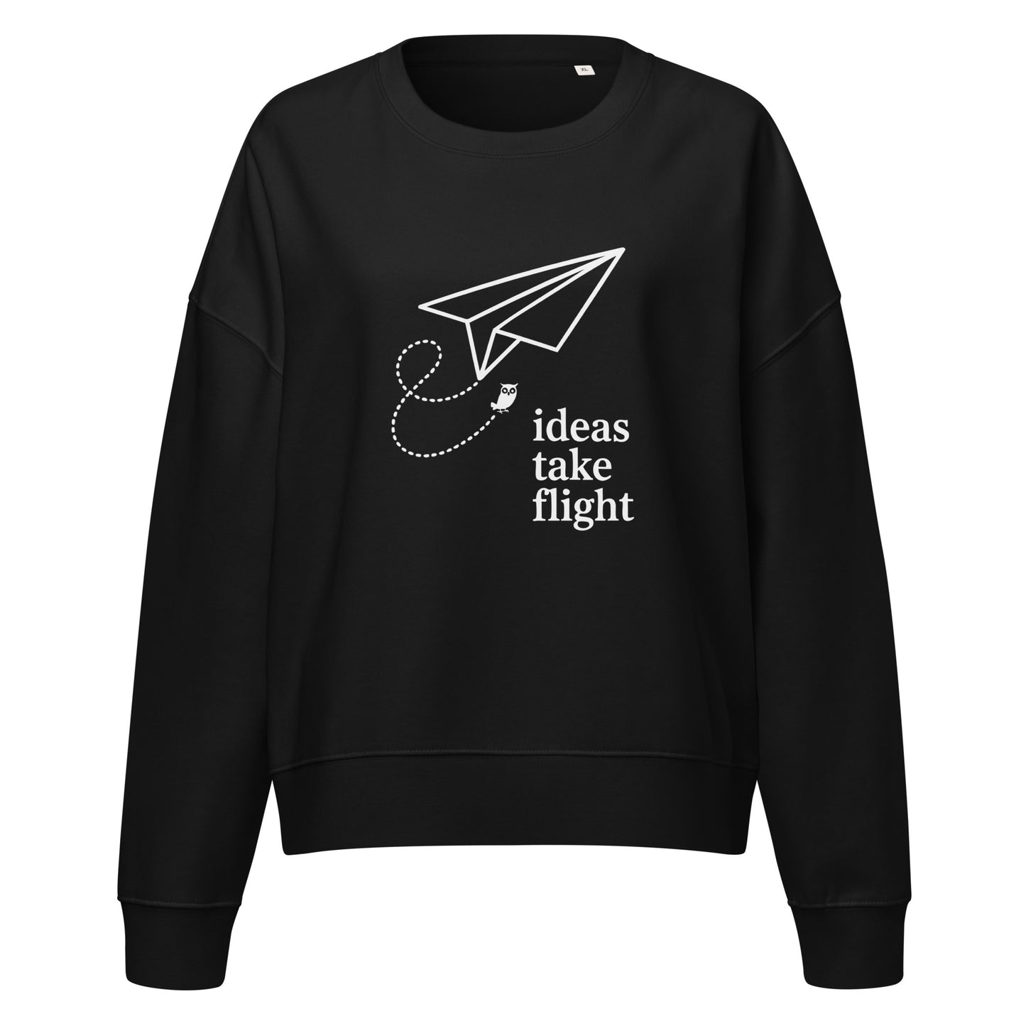 Women’s organic crew neck sweatshirt Black Dudeily