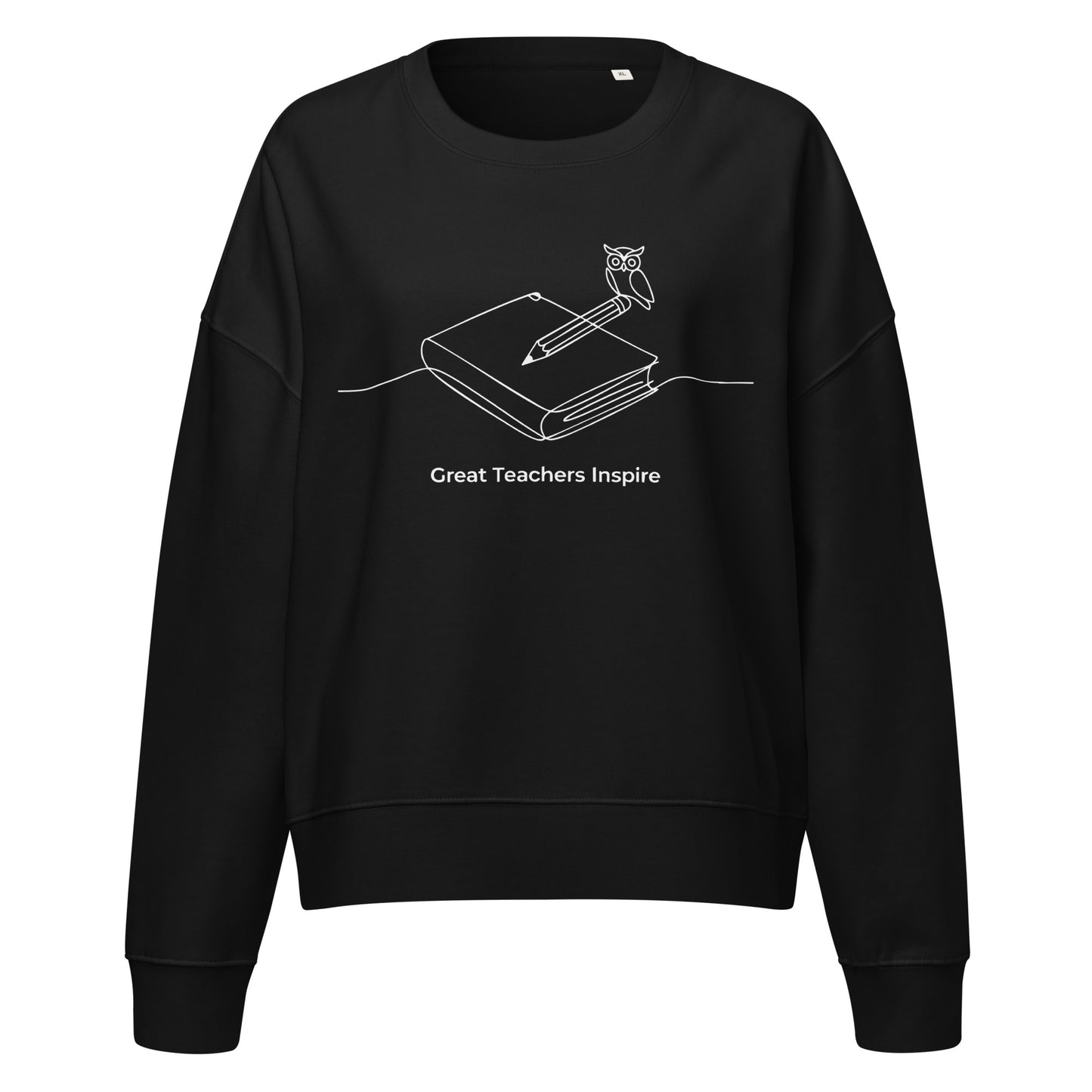 Women’s organic crew neck sweatshirt Black Dudeily