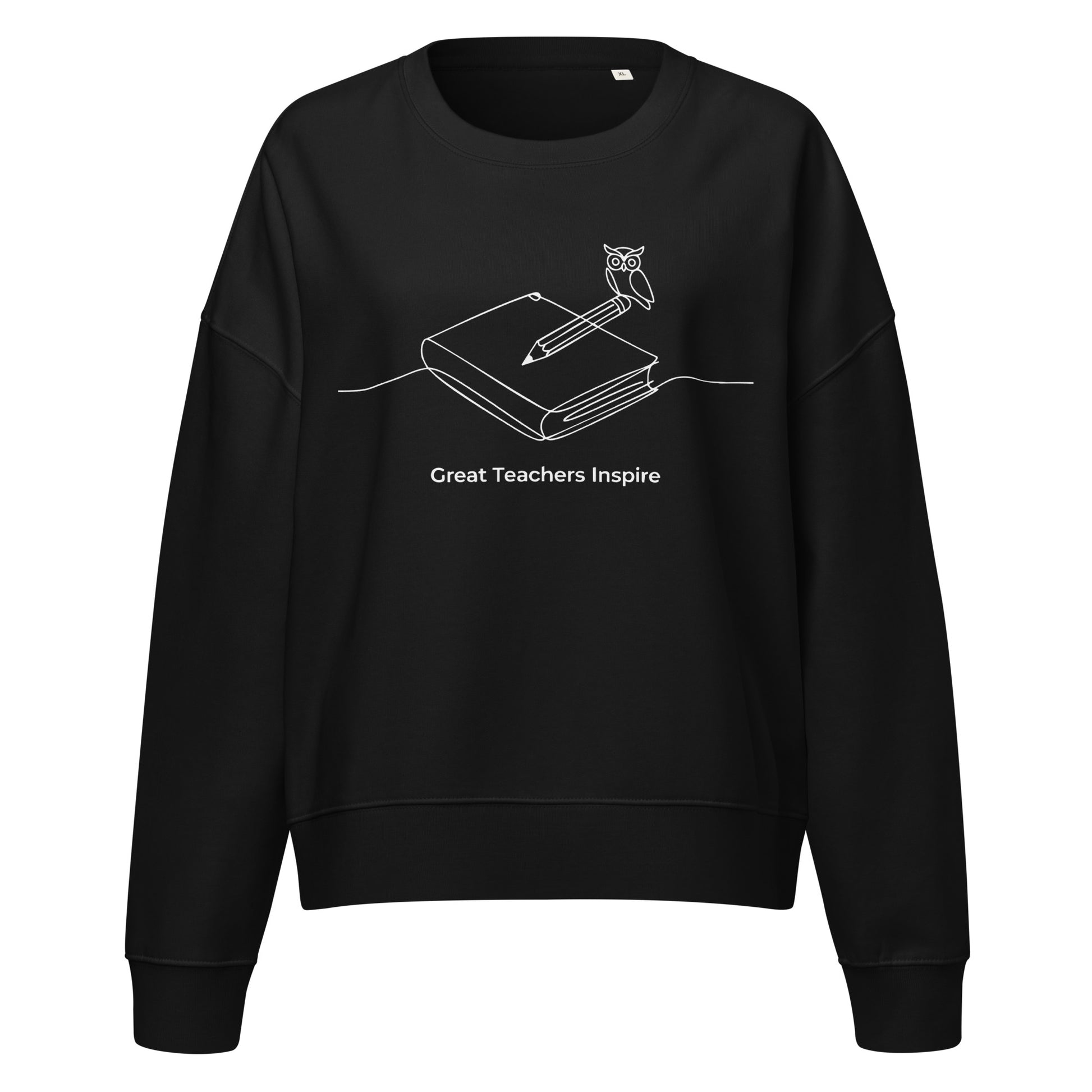 Women’s organic crew neck sweatshirt Black Dudeily