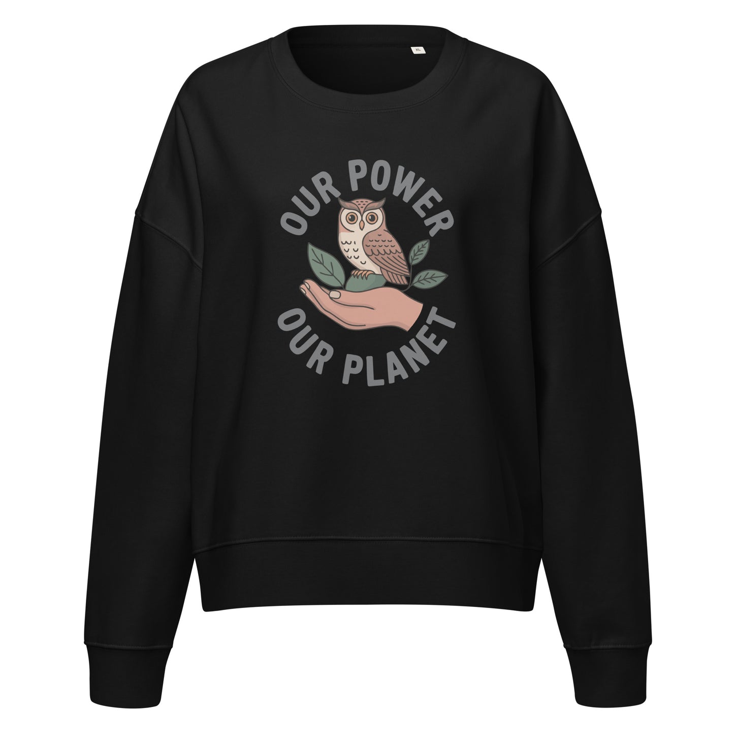 Women’s organic crew neck sweatshirt Black Dudeily