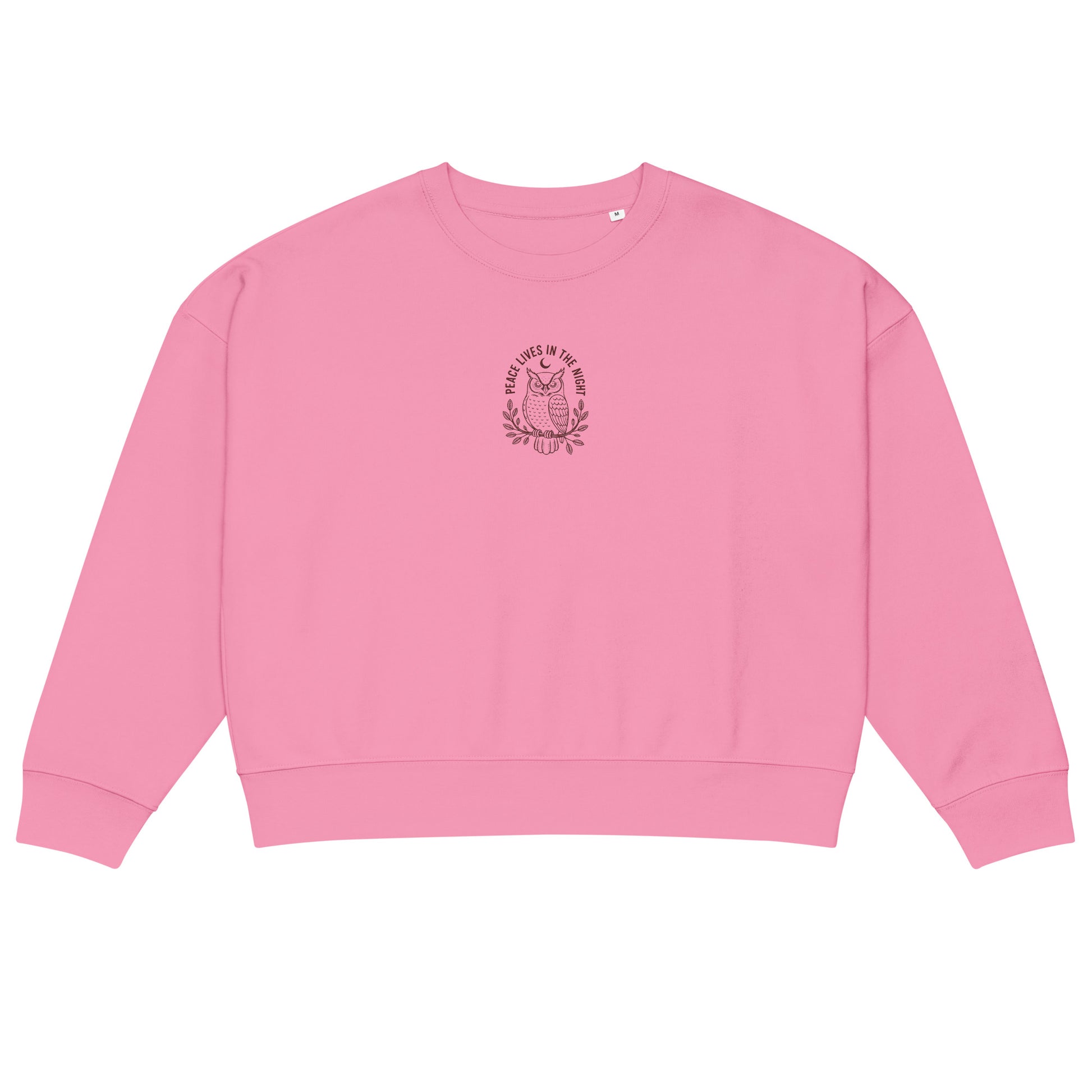 Owl Women’s Organic Crew Neck Sweatshirt – 'Peace Lives in the Night' in Fall | Sustainable Fashion USA Dudeily