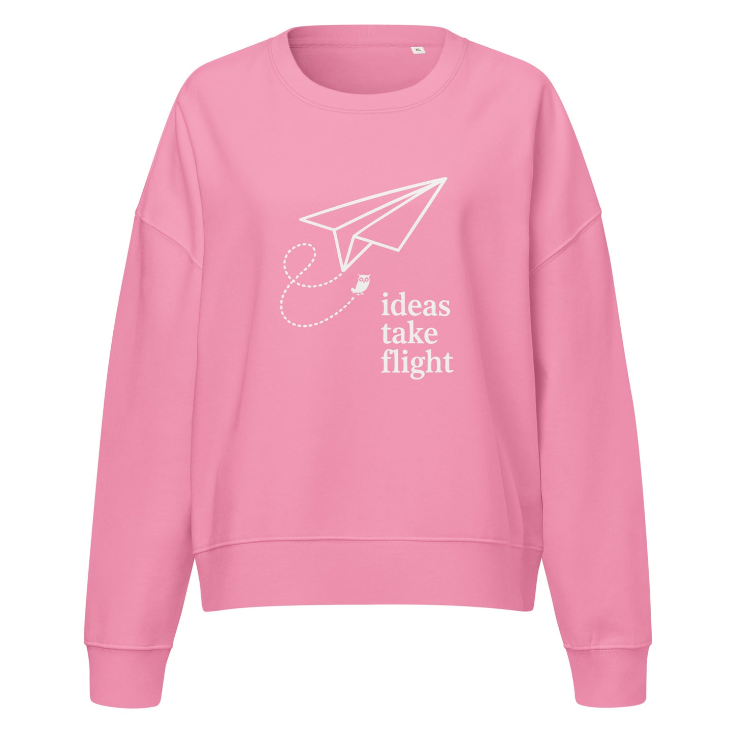 Women’s organic crew neck sweatshirt Bubble Pink Dudeily