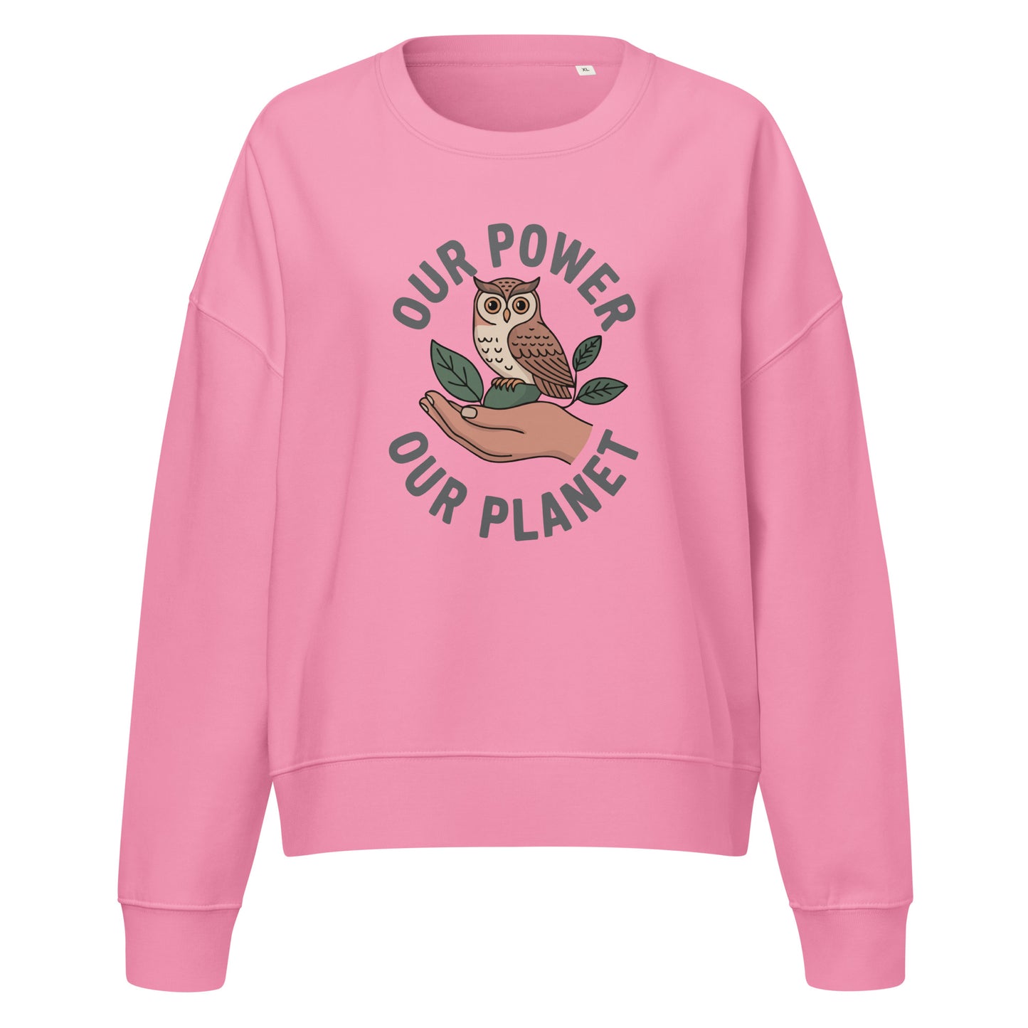 Women’s organic crew neck sweatshirt Bubble Pink Dudeily