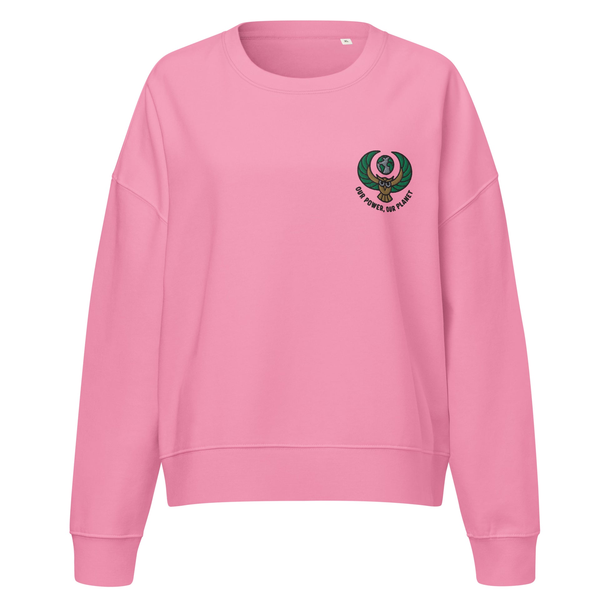 Women’s organic crew neck sweatshirt Bubble Pink Dudeily
