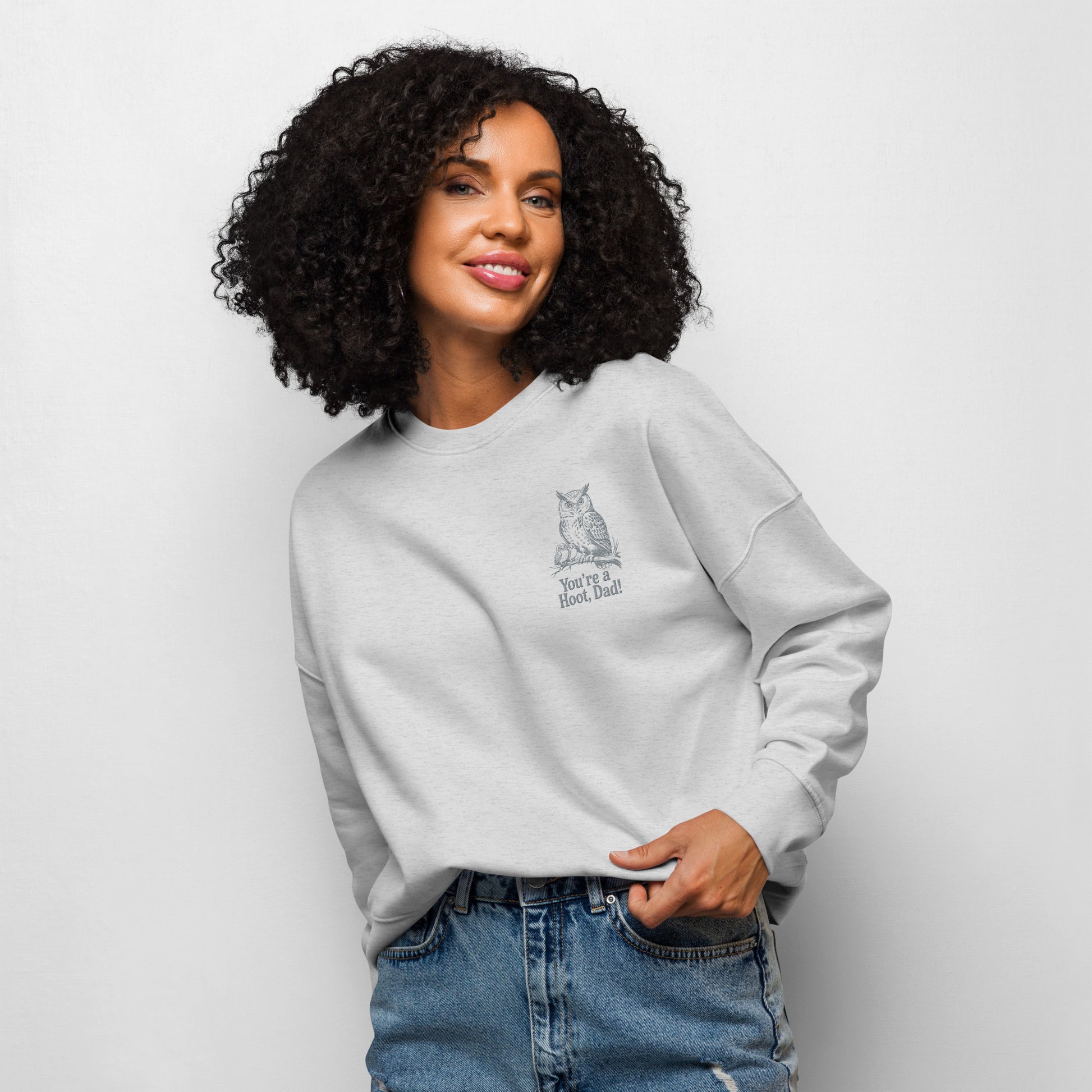 Owl-Themed Women's Organic Crew Neck Sweatshirt | Sustainable & Eco-Friendly Fashion for Nature Lovers Dudeily