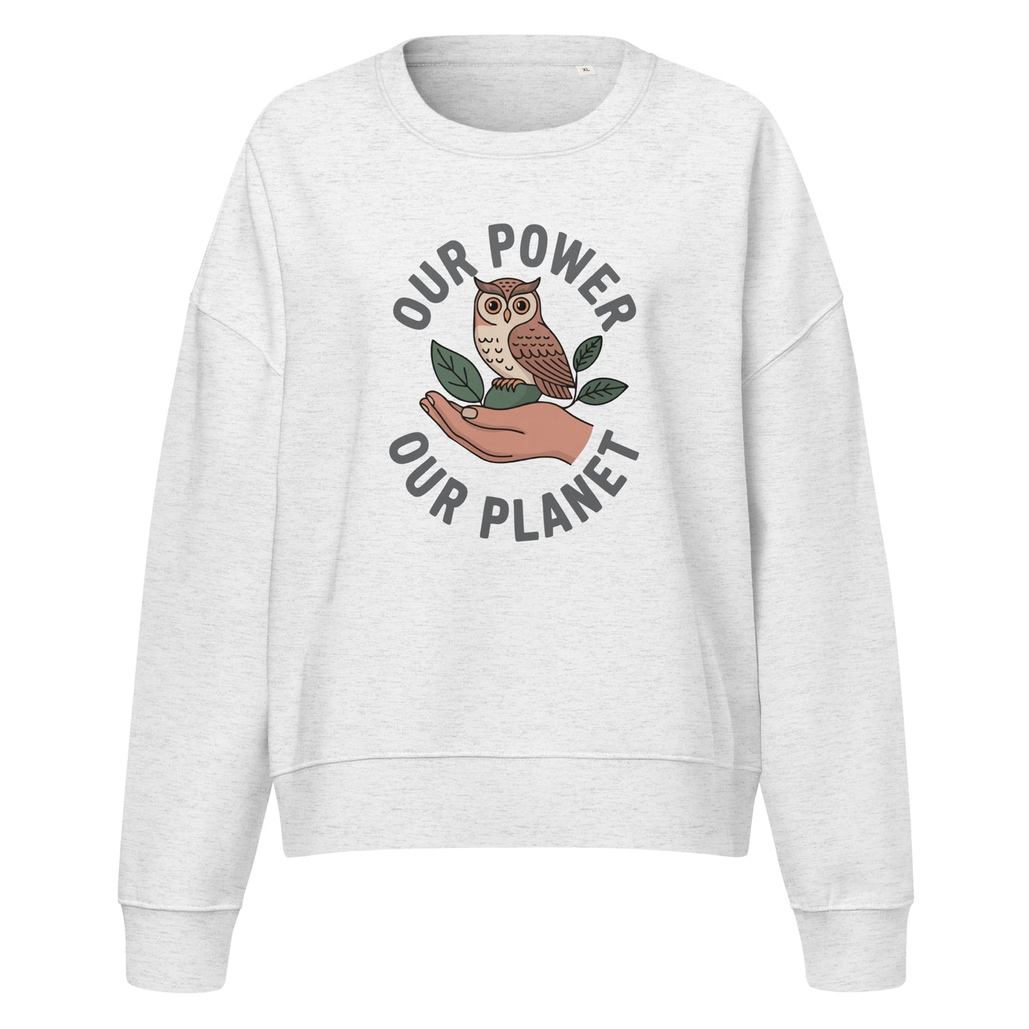 Women’s organic crew neck sweatshirt Cool Heather Grey Dudeily