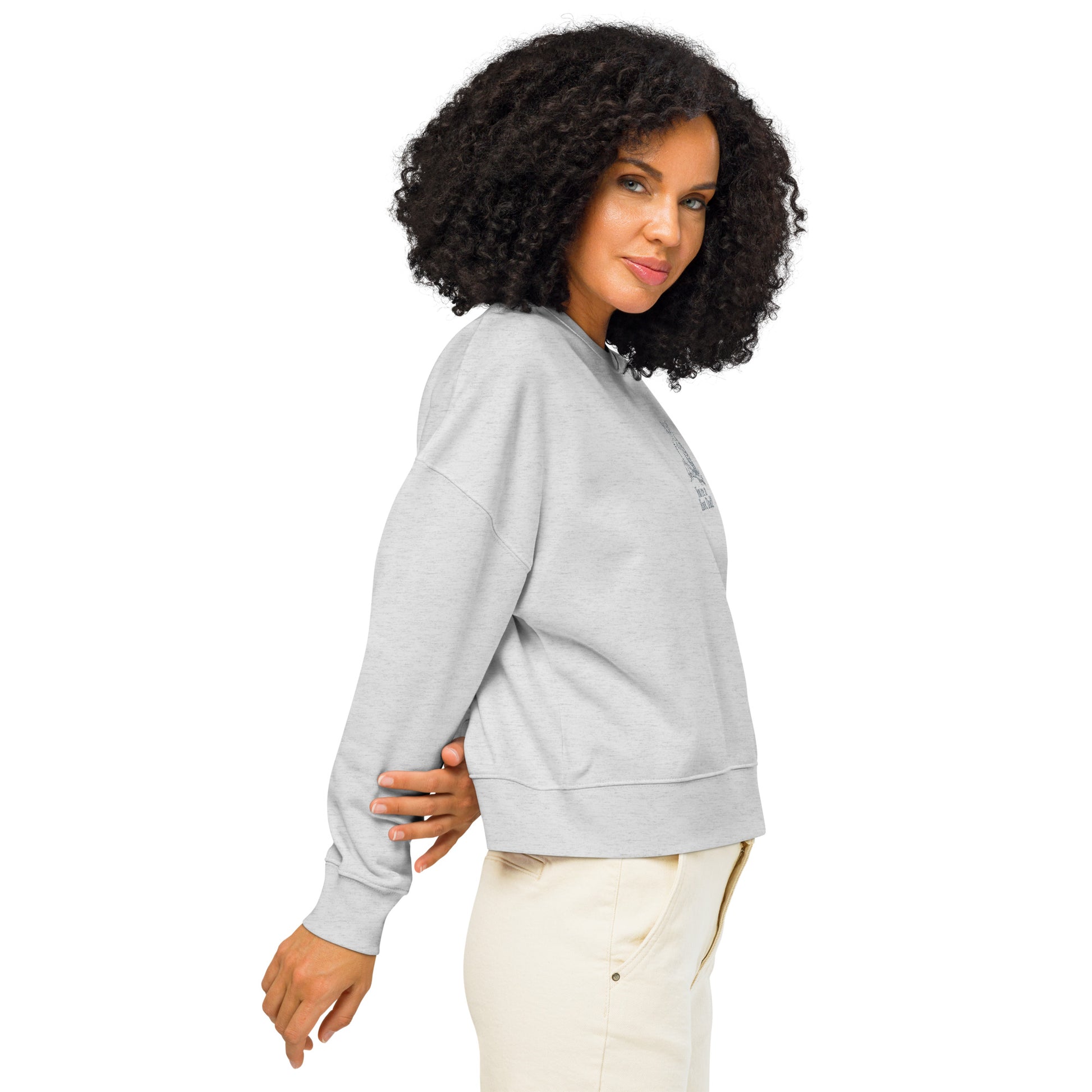 Owl-Themed Women's Organic Crew Neck Sweatshirt | Sustainable & Eco-Friendly Fashion for Nature Lovers Dudeily