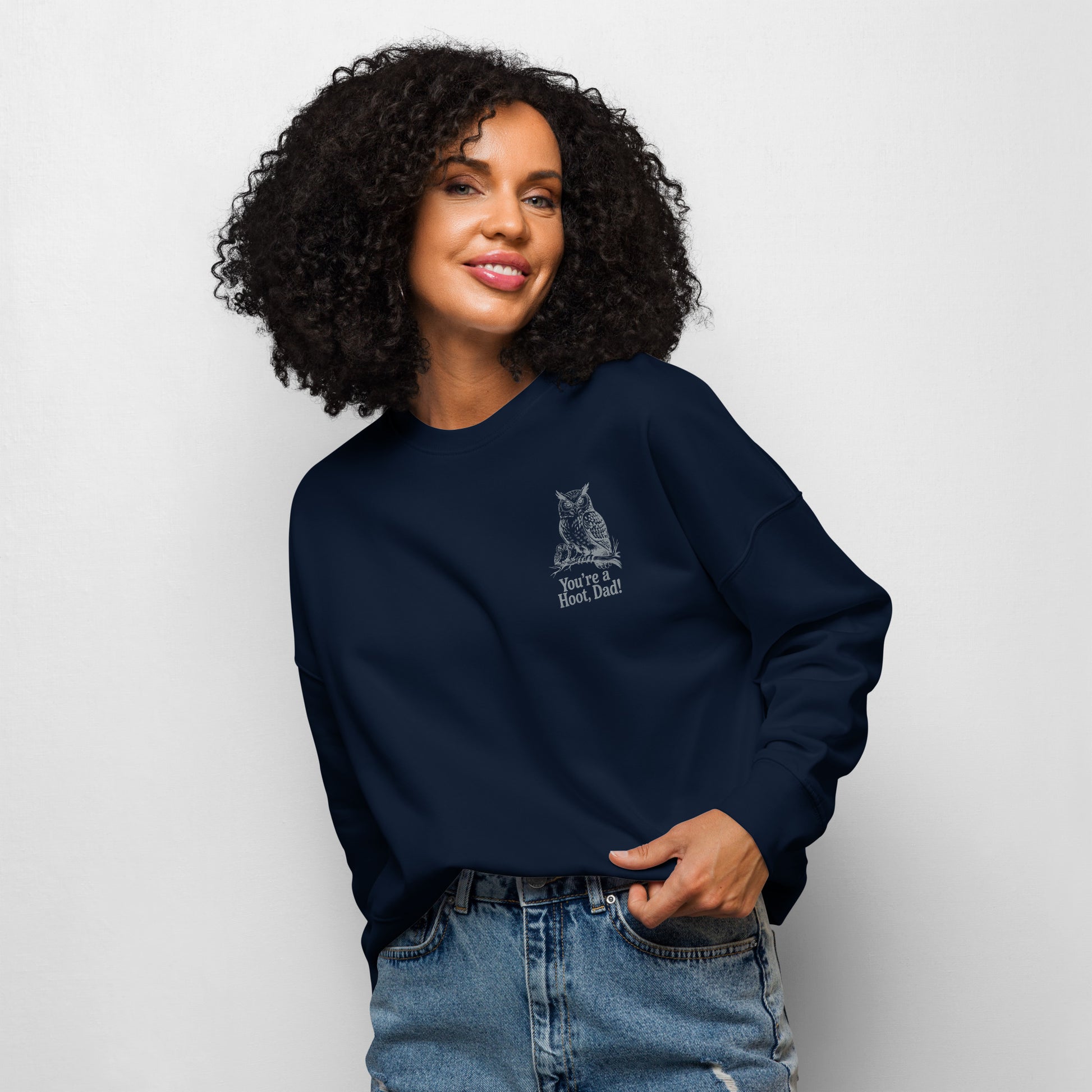 Owl-Themed Women's Organic Crew Neck Sweatshirt | Sustainable & Eco-Friendly Fashion for Nature Lovers Dudeily