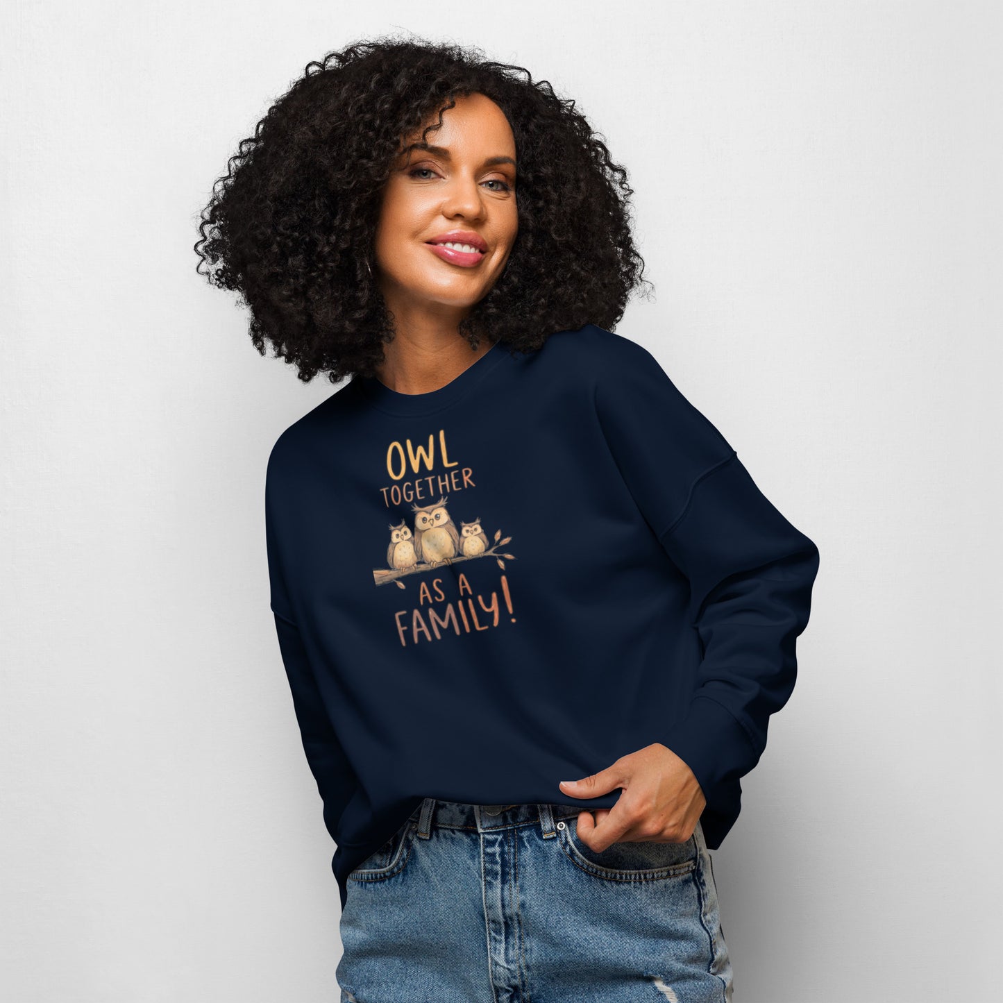OwlSpirit Women’s Organic Crew Neck Sweatshirt – Nature-Inspired Warmth Dudeily