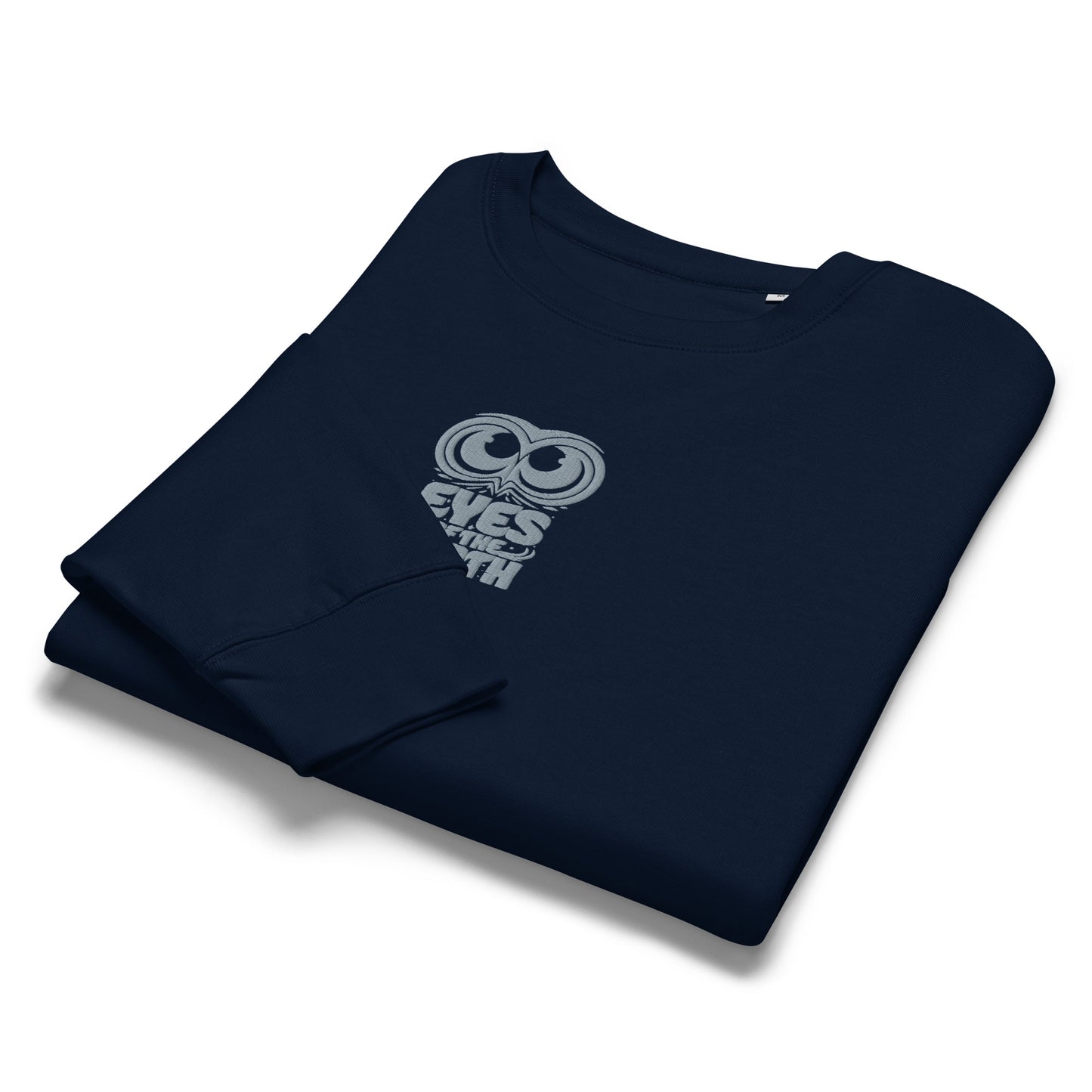 Owl Women’s Crew Neck Sweatshirt: 'Eyes of the Earth' in Fall | Sustainable Fashion USA French Navy Dudeily