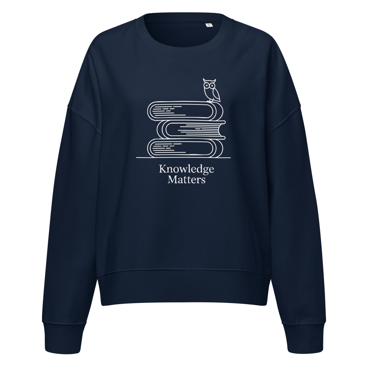 Women’s organic crew neck sweatshirt French Navy Dudeily