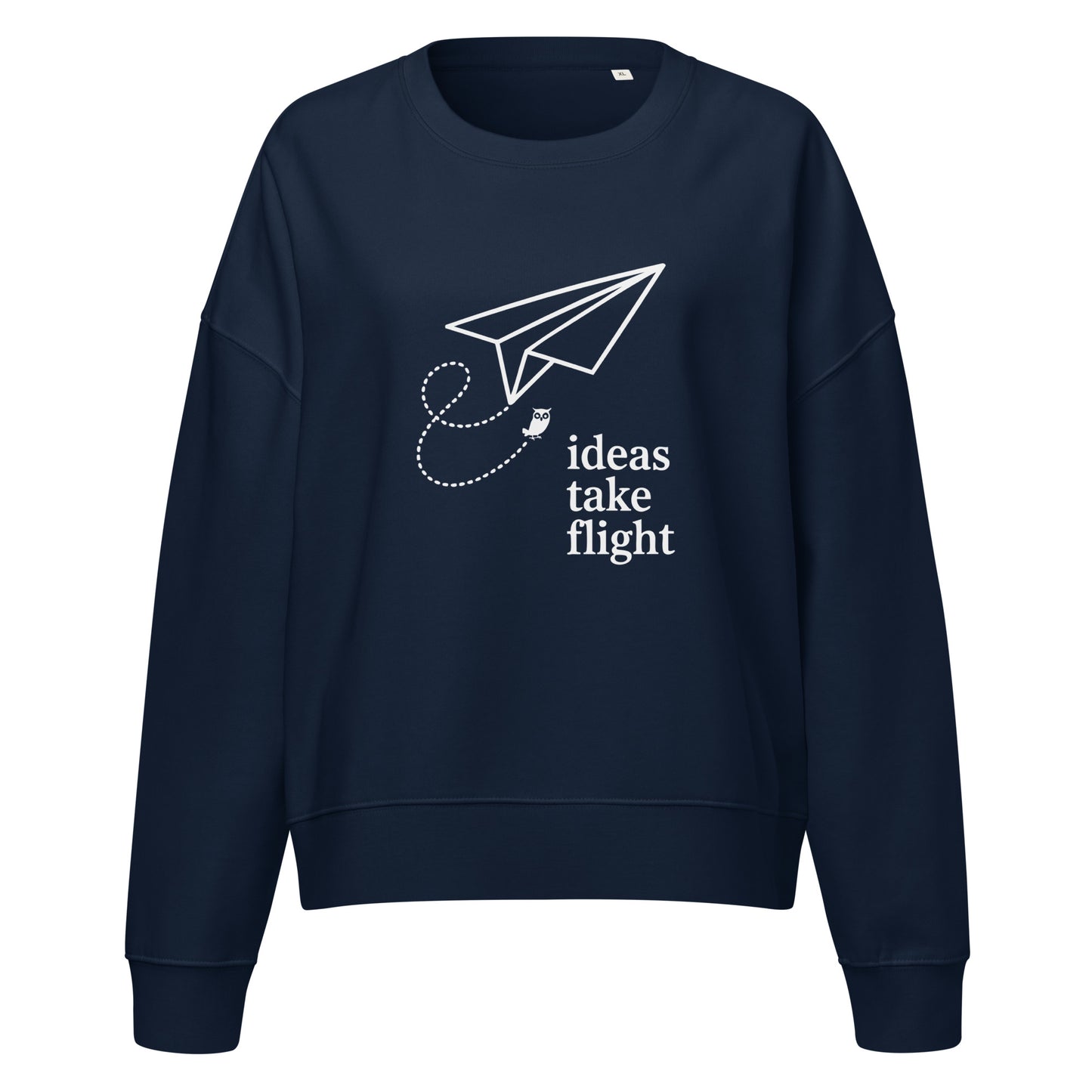 Women’s organic crew neck sweatshirt French Navy Dudeily