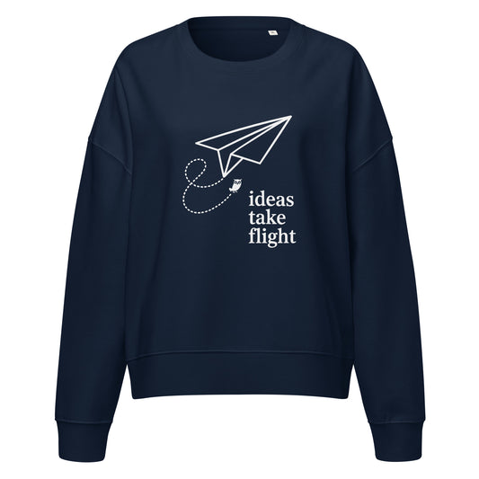 Women’s organic crew neck sweatshirt French Navy Dudeily