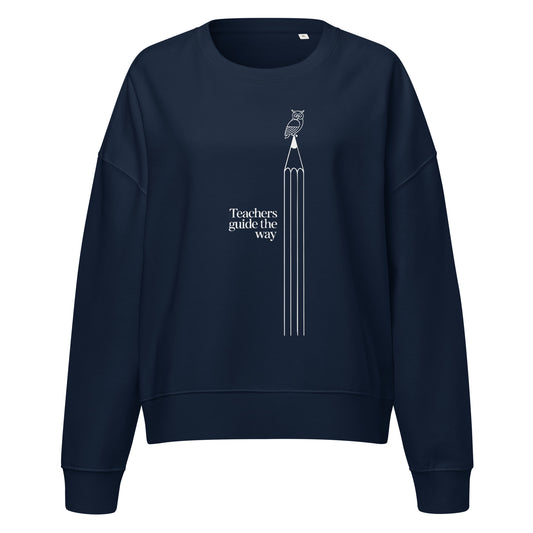 Women’s organic crew neck sweatshirt French Navy Dudeily