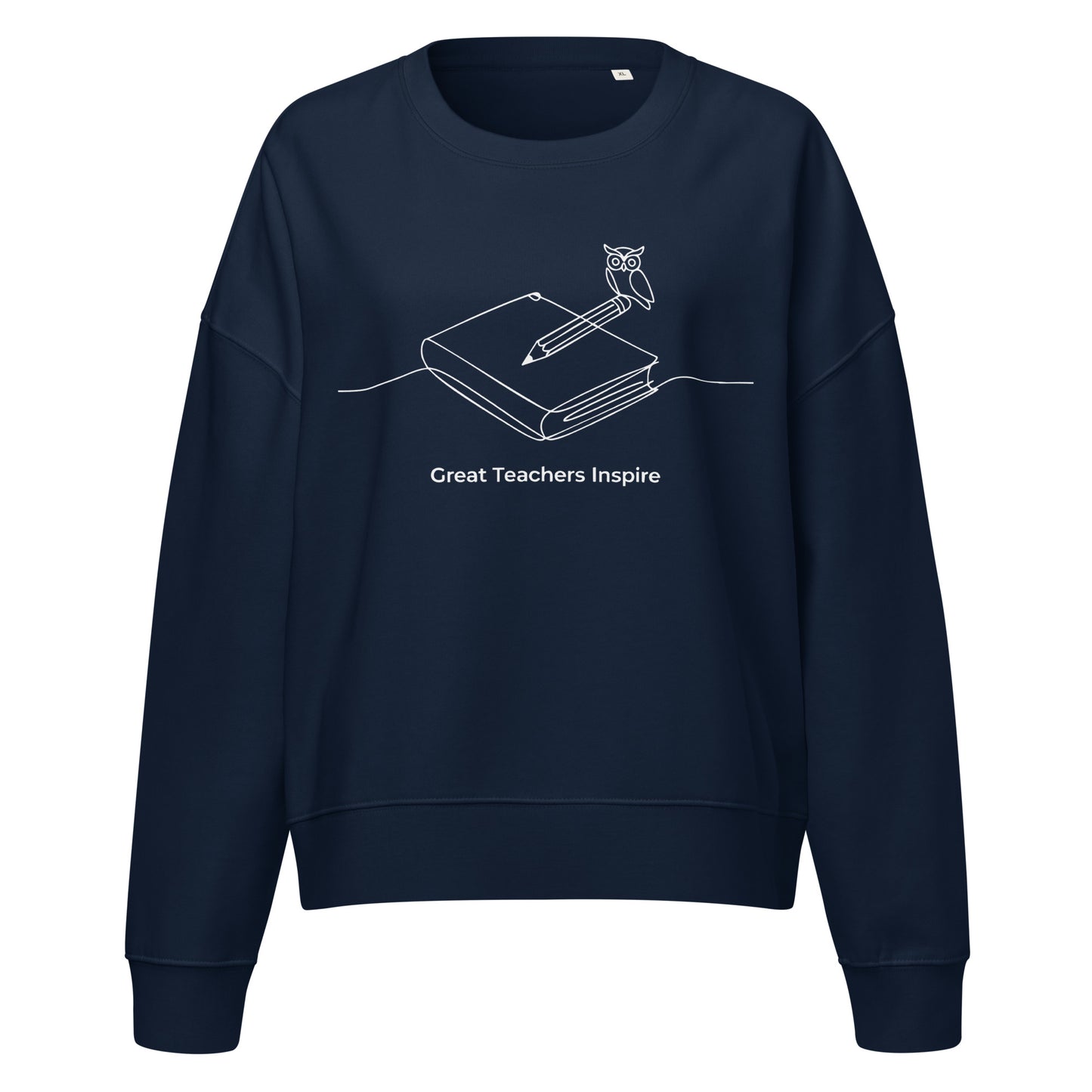 Women’s organic crew neck sweatshirt French Navy Dudeily