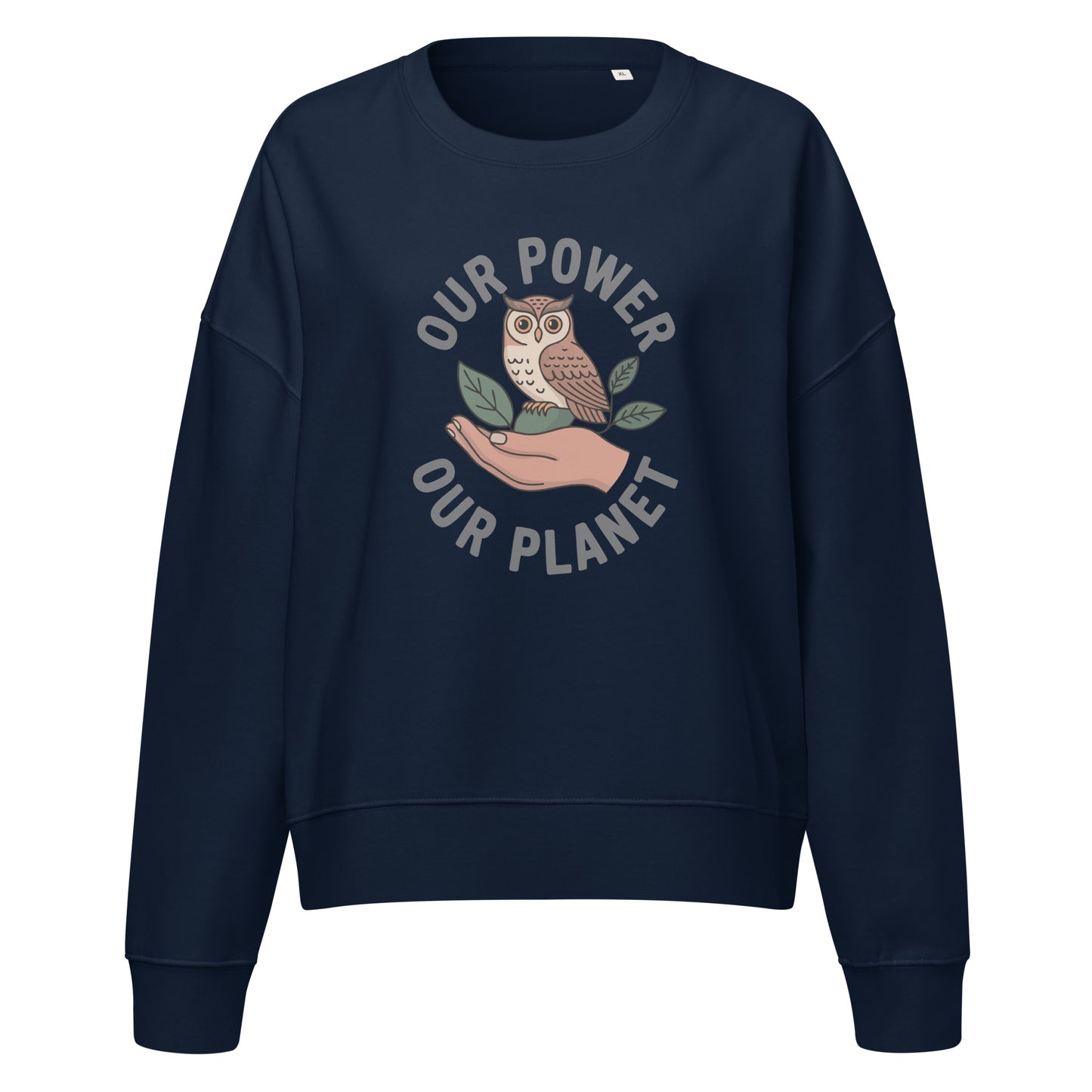Women’s organic crew neck sweatshirt French Navy Dudeily