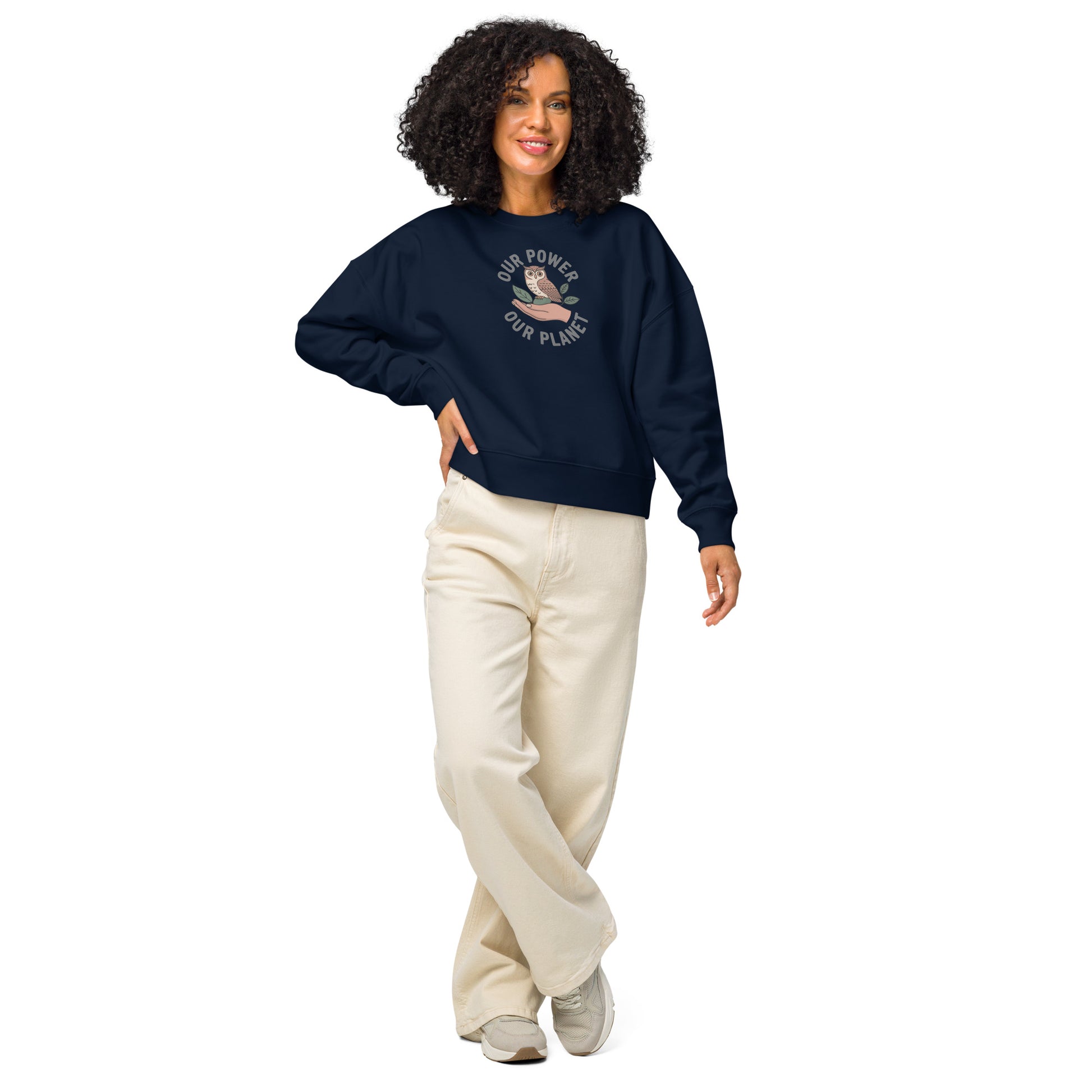 Women’s organic crew neck sweatshirt Dudeily