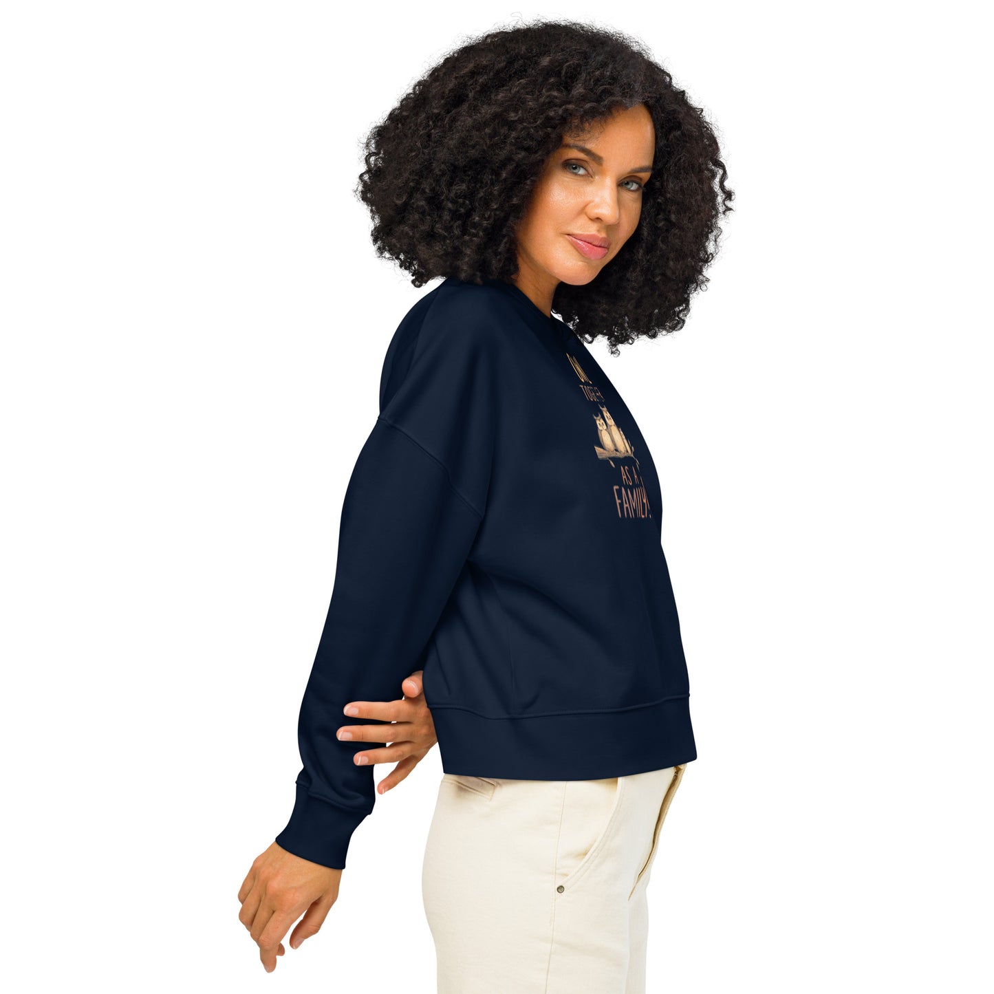 OwlSpirit Women’s Organic Crew Neck Sweatshirt – Nature-Inspired Warmth Dudeily