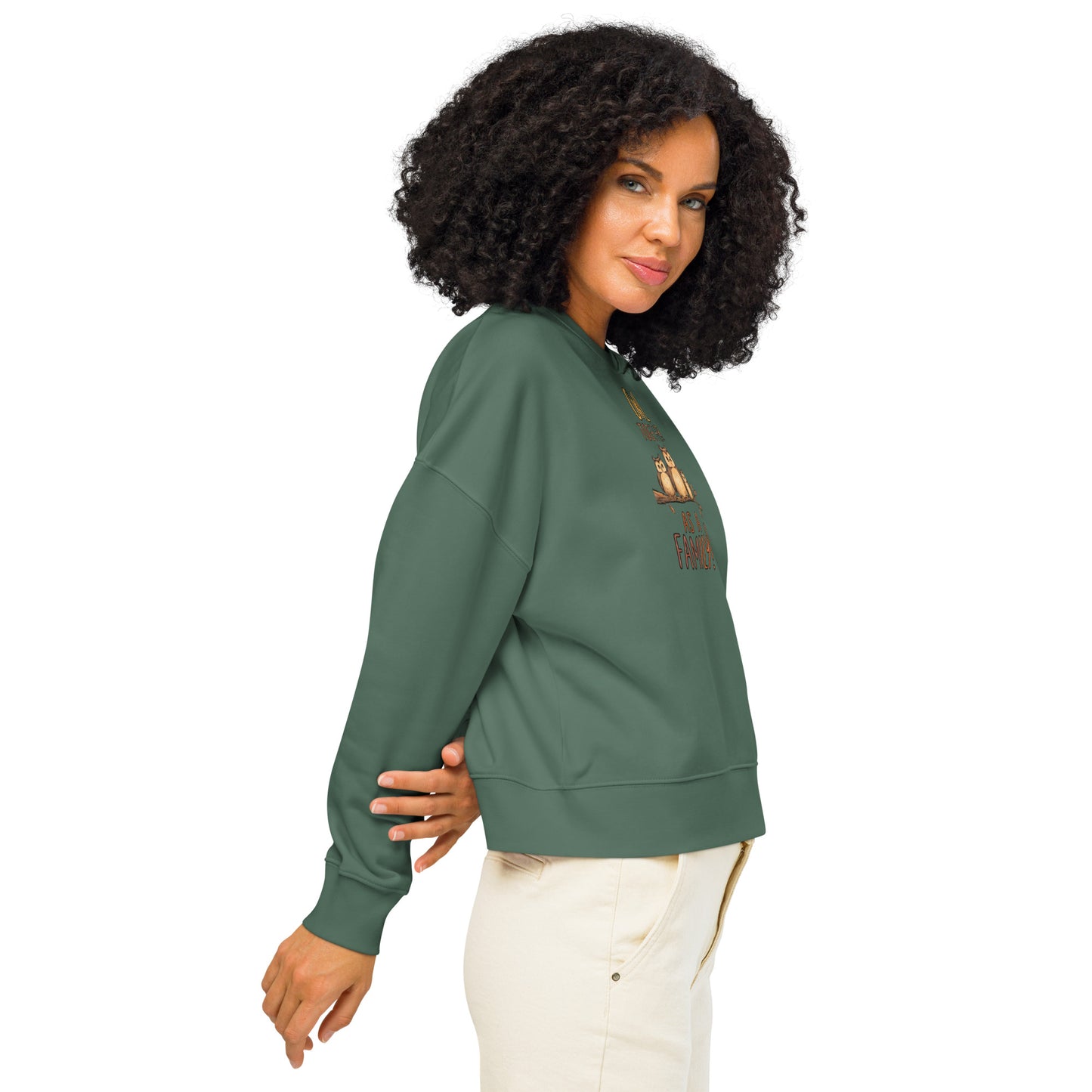OwlSpirit Women’s Organic Crew Neck Sweatshirt – Nature-Inspired Warmth Dudeily