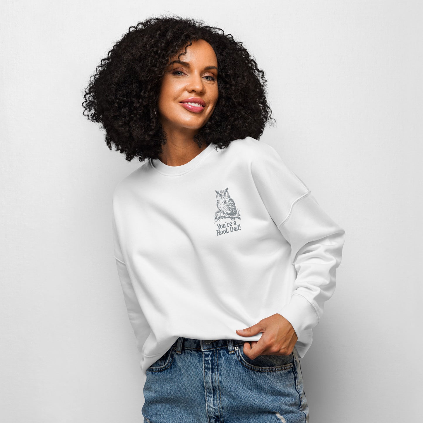 Owl-Themed Women's Organic Crew Neck Sweatshirt | Sustainable & Eco-Friendly Fashion for Nature Lovers Dudeily
