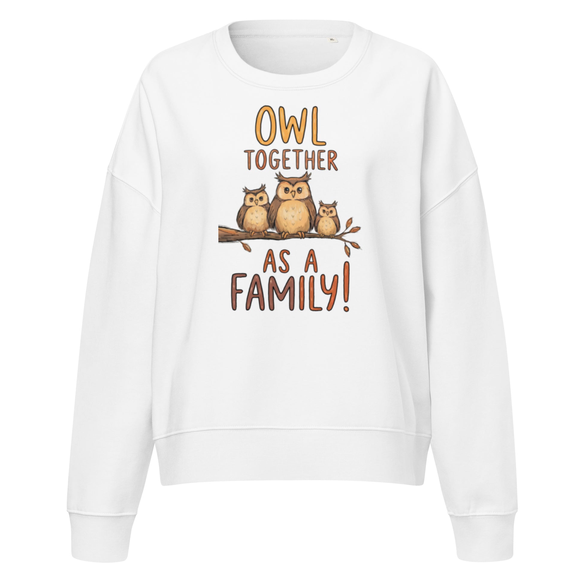 OwlSpirit Women’s Organic Crew Neck Sweatshirt – Nature-Inspired Warmth Dudeily