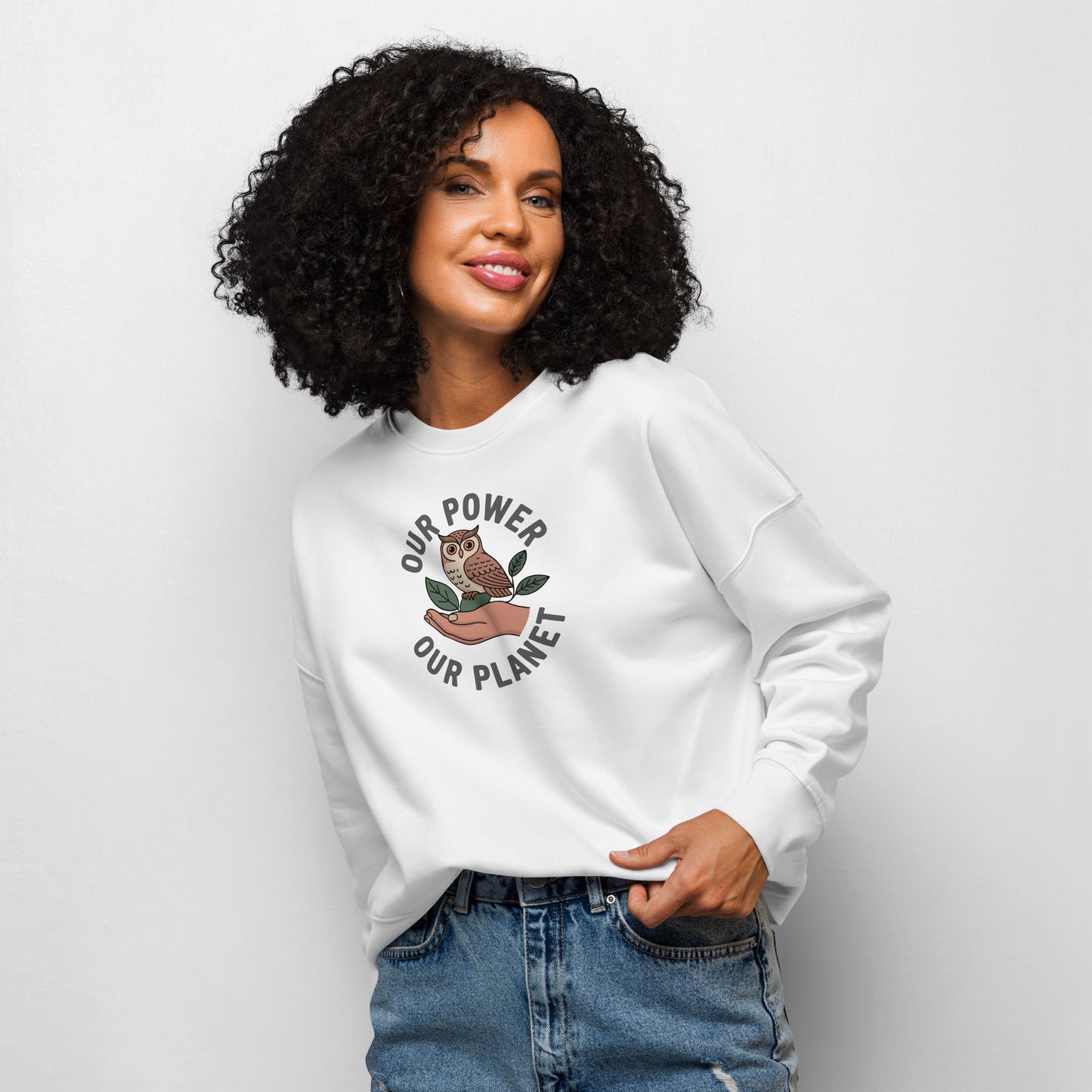 Women’s organic crew neck sweatshirt Dudeily
