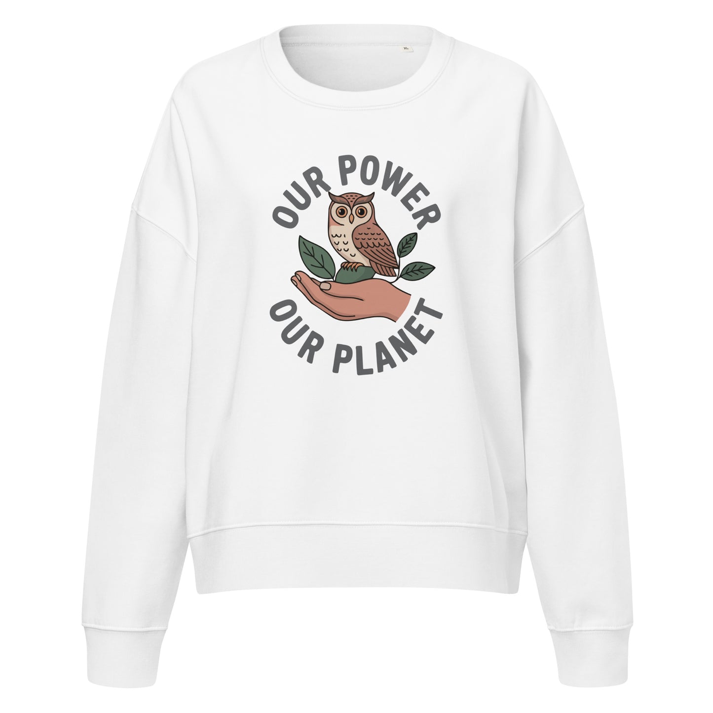 Women’s organic crew neck sweatshirt White Dudeily
