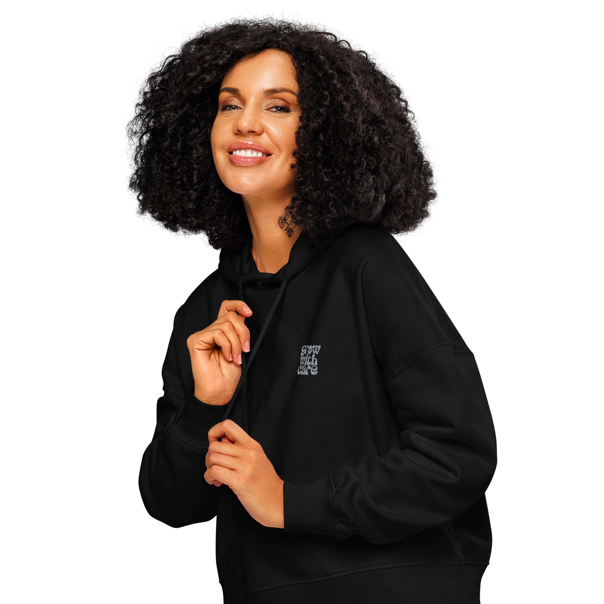 Eco-Friendly Owl Clothing Embroidered Women’s Organic Mid-Weight Hoodie "Grow With Care" Dudeily