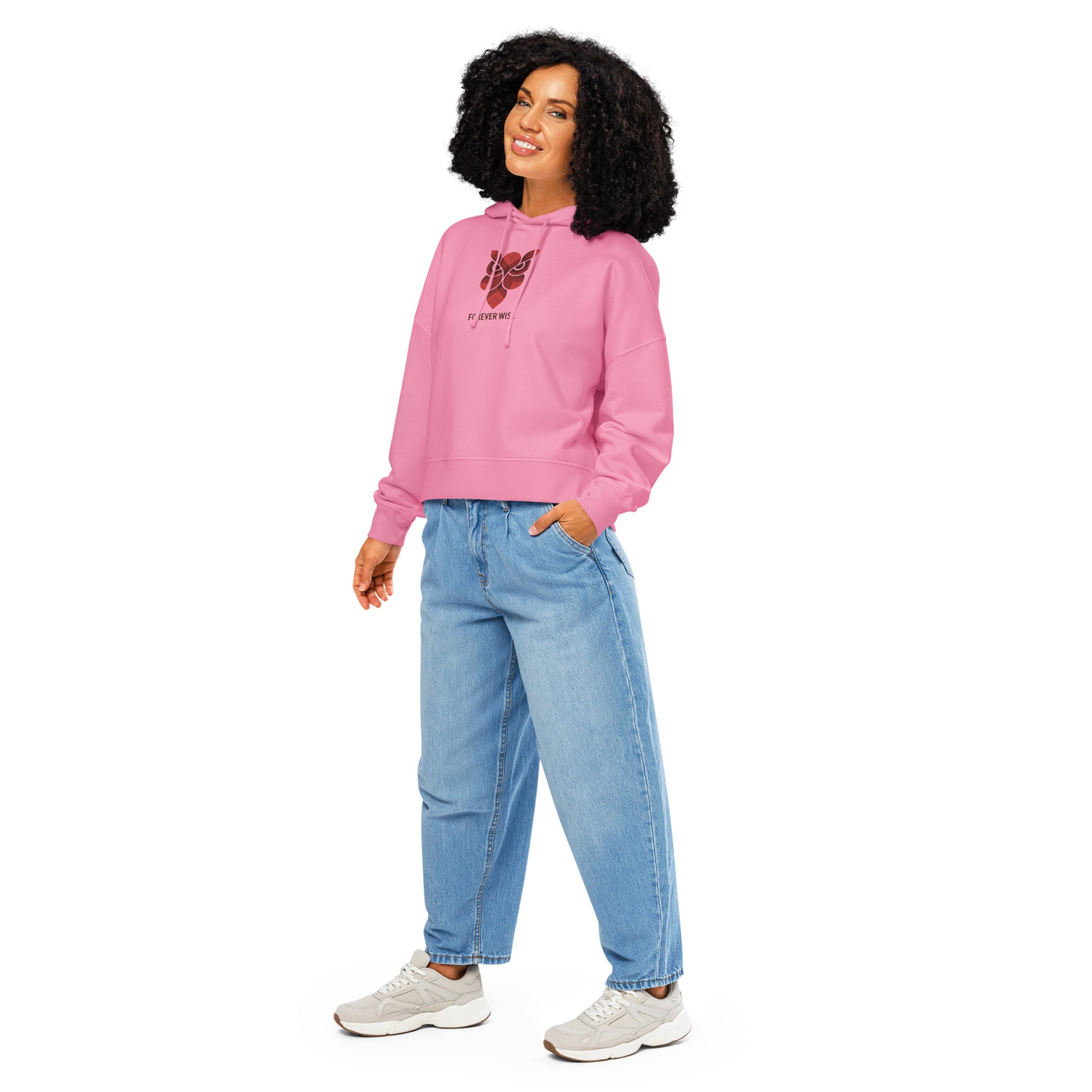 Women’s Organic Mid-Weight Hoodie: 'Forever Wise' | Ethical Owl Clothing USA Bubble Pink Dudeily