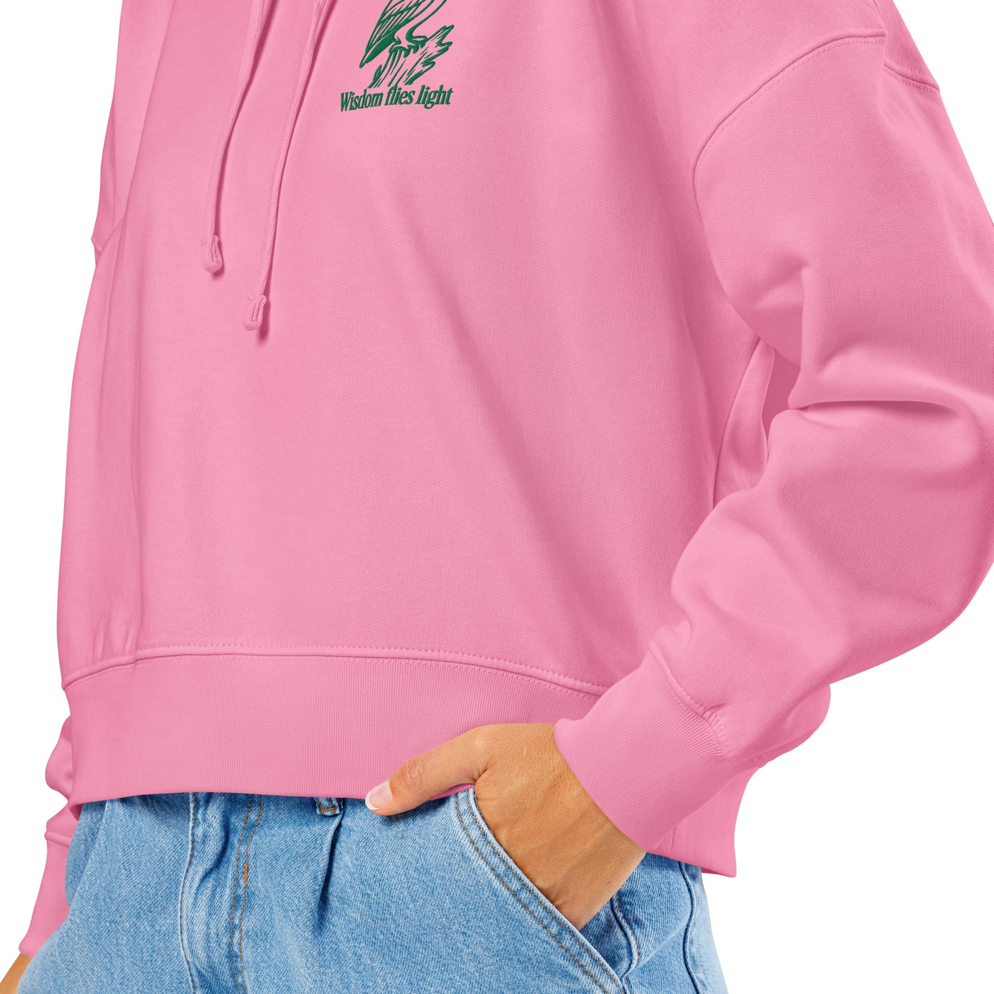 Owl Women’s Organic Mid-Weight Hoodie: 'Wisdom Flies Light' in Fall | Sustainable Fashion Dudeily