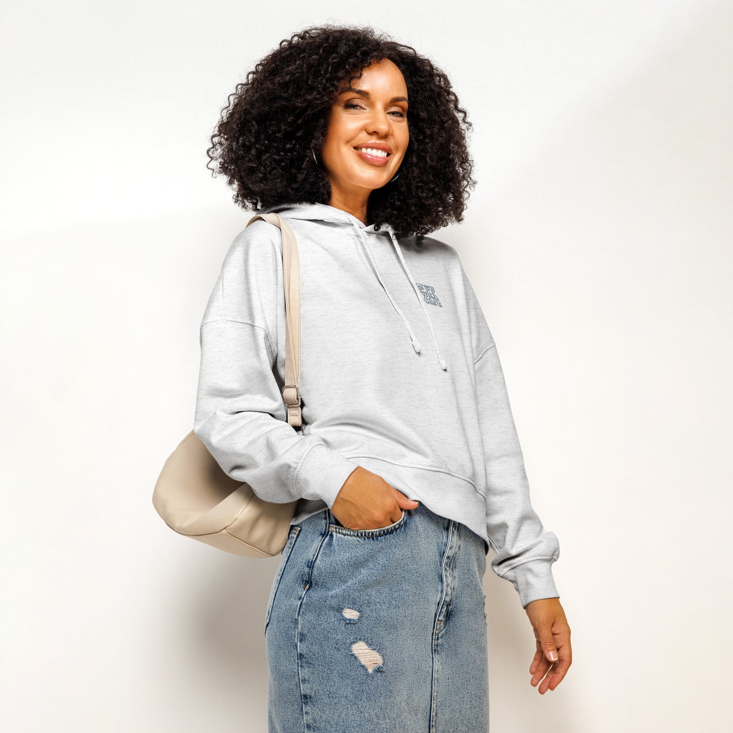 Eco-Friendly Owl Clothing Embroidered Women’s Organic Mid-Weight Hoodie "Grow With Care" Dudeily