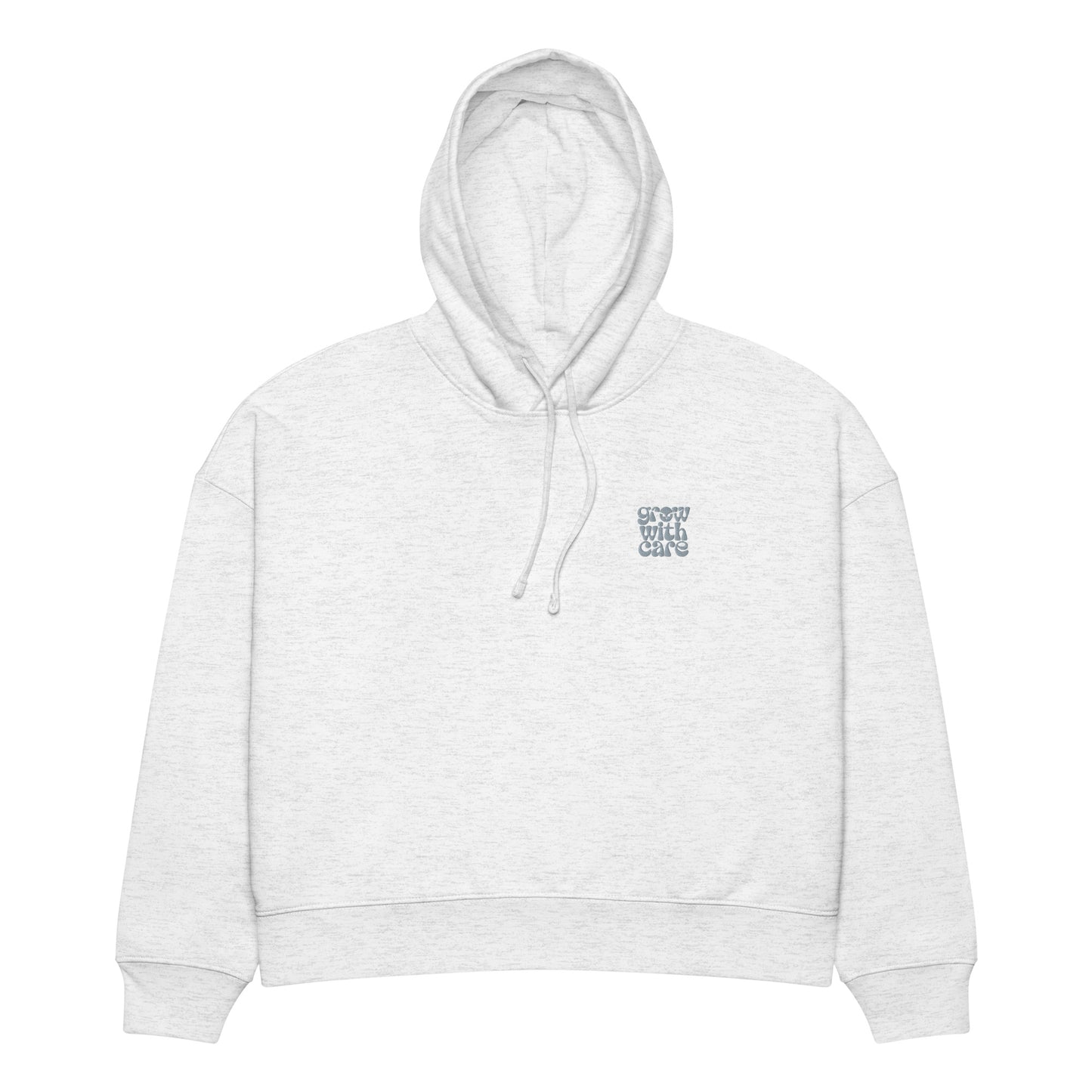 Eco-Friendly Owl Clothing Embroidered Women’s Organic Mid-Weight Hoodie "Grow With Care" Cool Heather Grey Dudeily