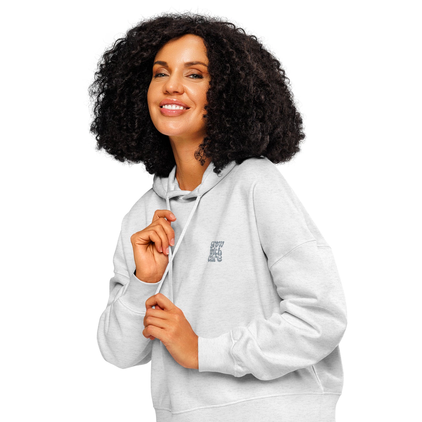 Eco-Friendly Owl Clothing Embroidered Women’s Organic Mid-Weight Hoodie "Grow With Care" Dudeily