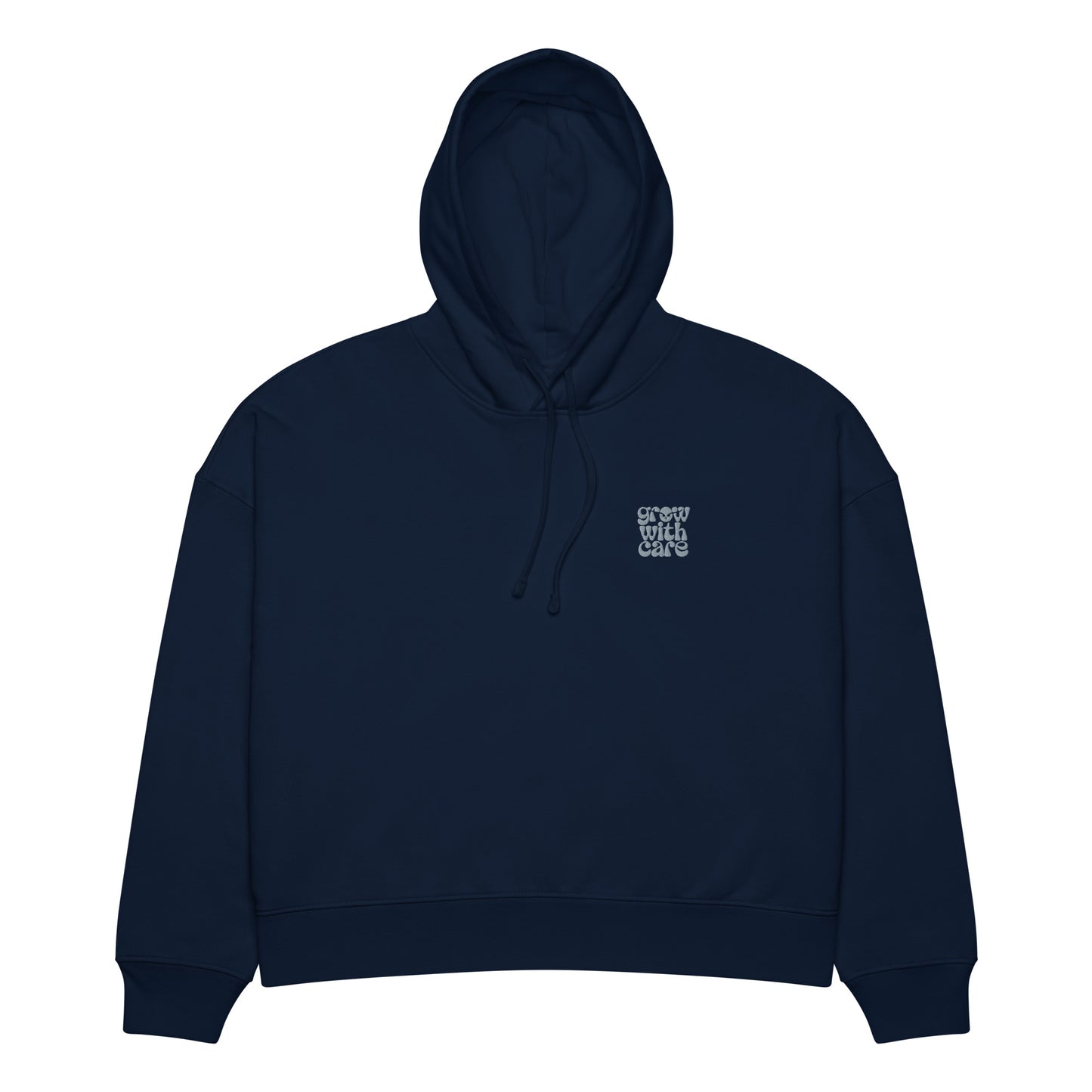Eco-Friendly Owl Clothing Embroidered Women’s Organic Mid-Weight Hoodie "Grow With Care" French Navy Dudeily