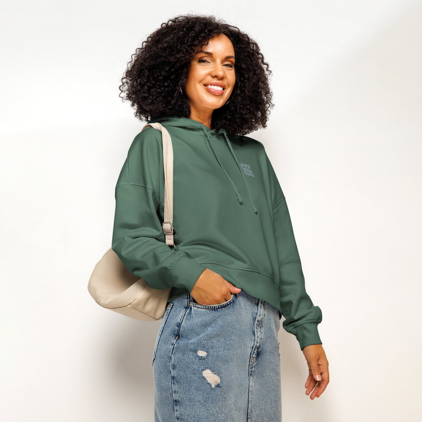 Eco-Friendly Owl Clothing Embroidered Women’s Organic Mid-Weight Hoodie "Grow With Care" Dudeily