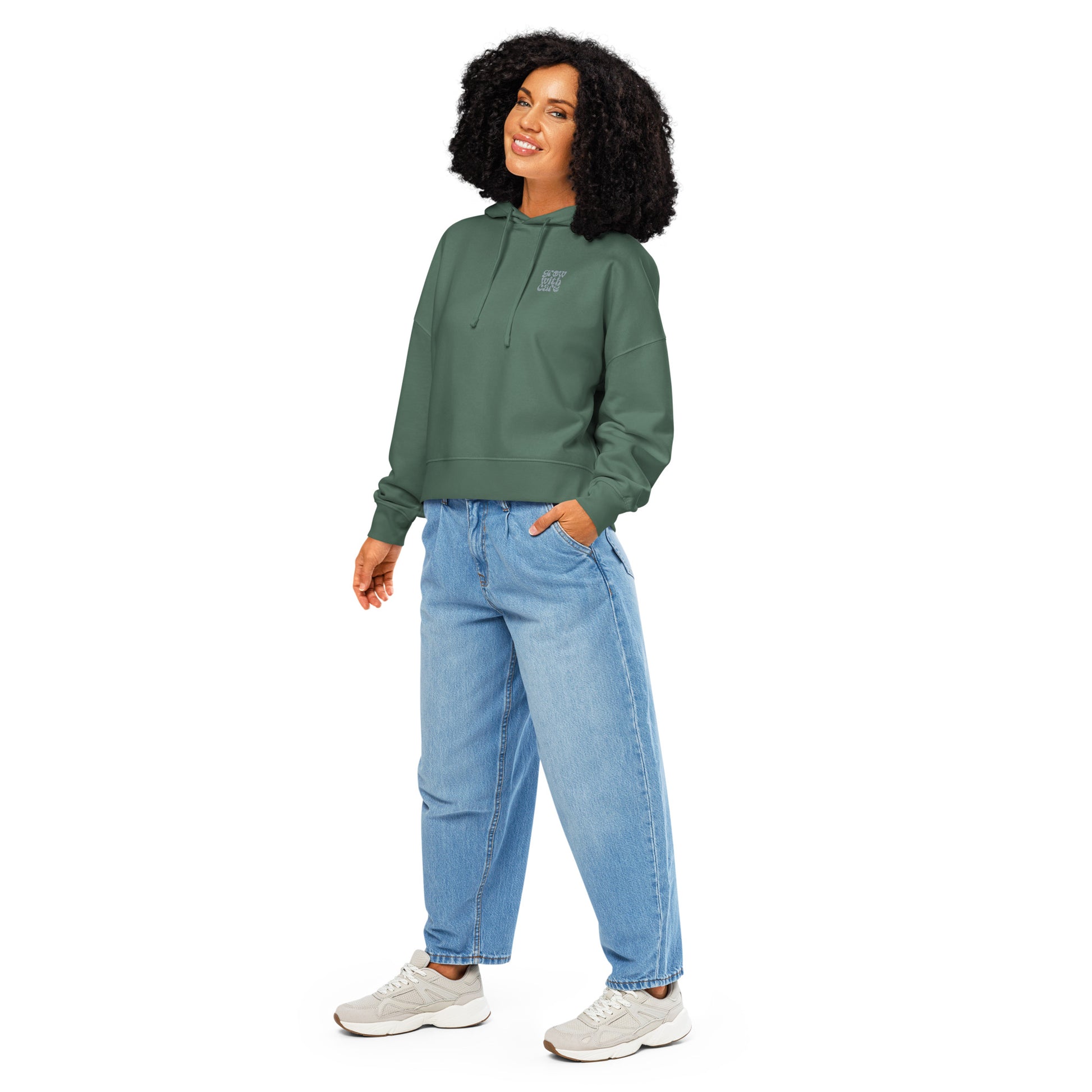 Eco-Friendly Owl Clothing Embroidered Women’s Organic Mid-Weight Hoodie "Grow With Care" Dudeily