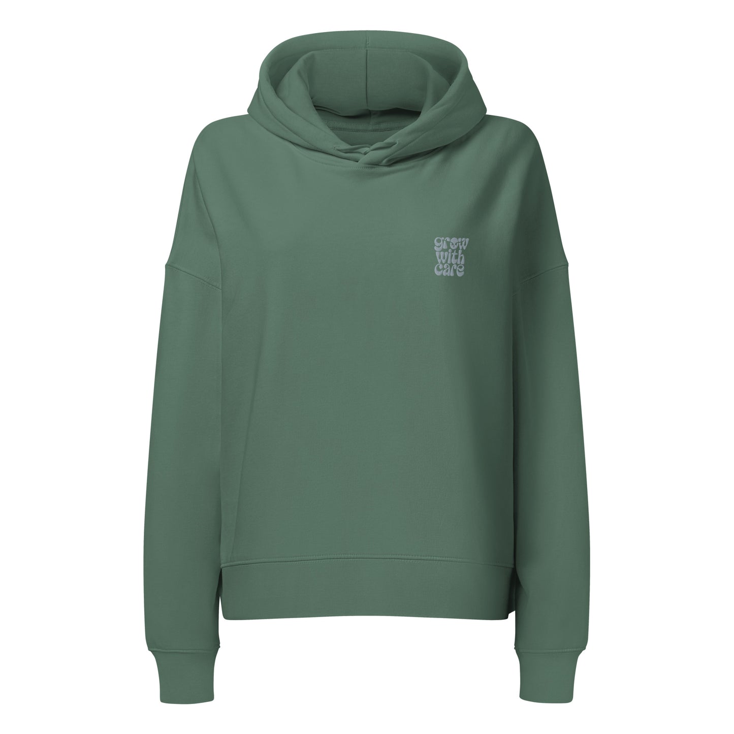 Eco-Friendly Owl Clothing Embroidered Women’s Organic Mid-Weight Hoodie "Grow With Care" Dudeily