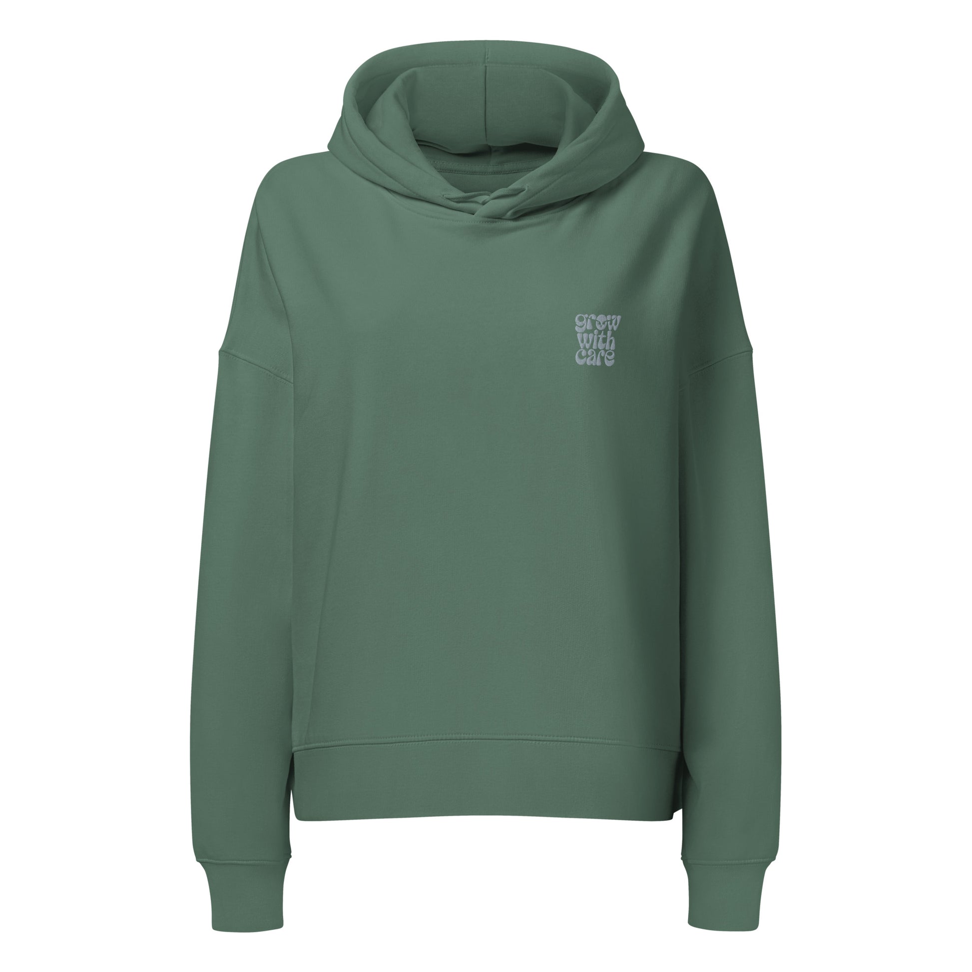 Eco-Friendly Owl Clothing Embroidered Women’s Organic Mid-Weight Hoodie "Grow With Care" Dudeily