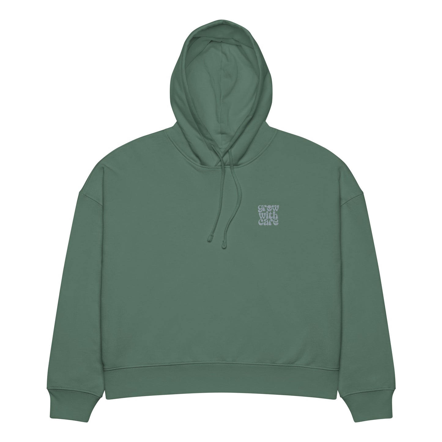 Eco-Friendly Owl Clothing Embroidered Women’s Organic Mid-Weight Hoodie "Grow With Care" Green Bay Dudeily