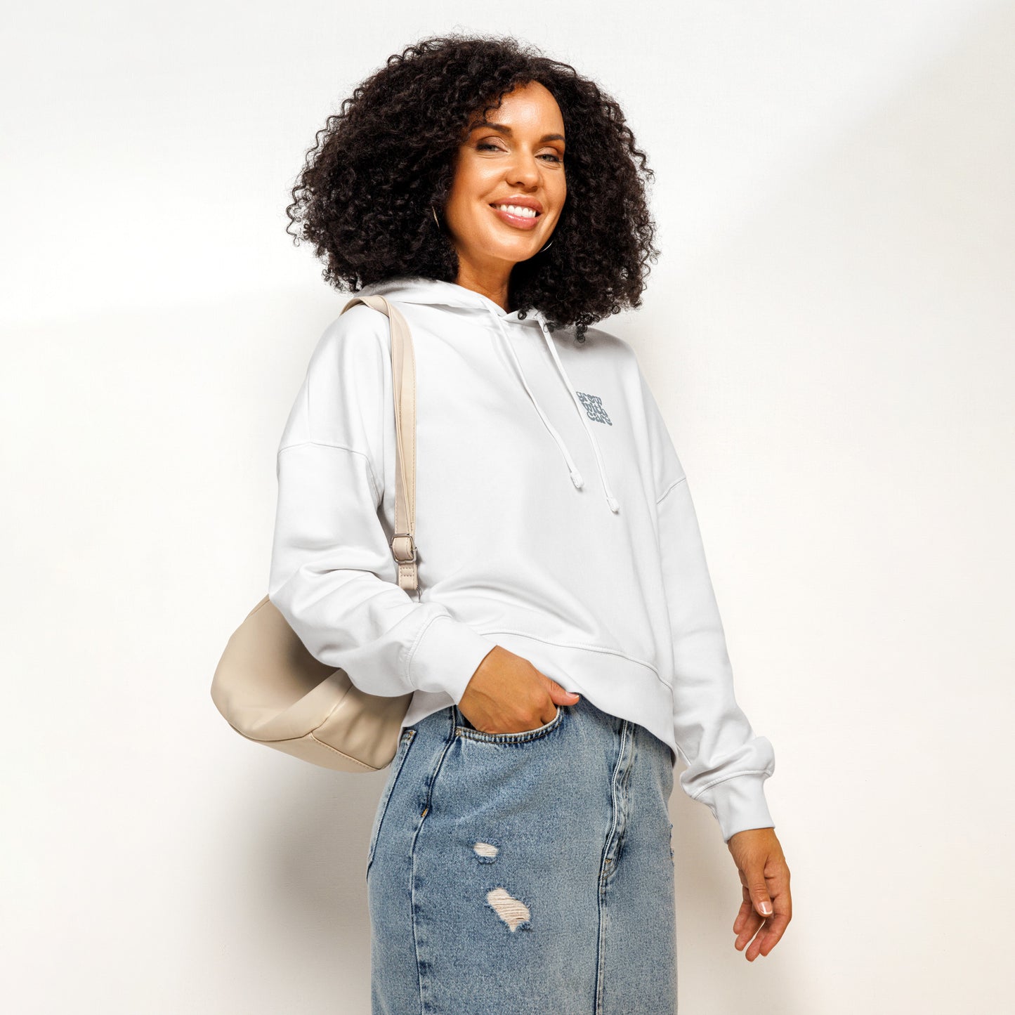 Eco-Friendly Owl Clothing Embroidered Women’s Organic Mid-Weight Hoodie "Grow With Care" Dudeily