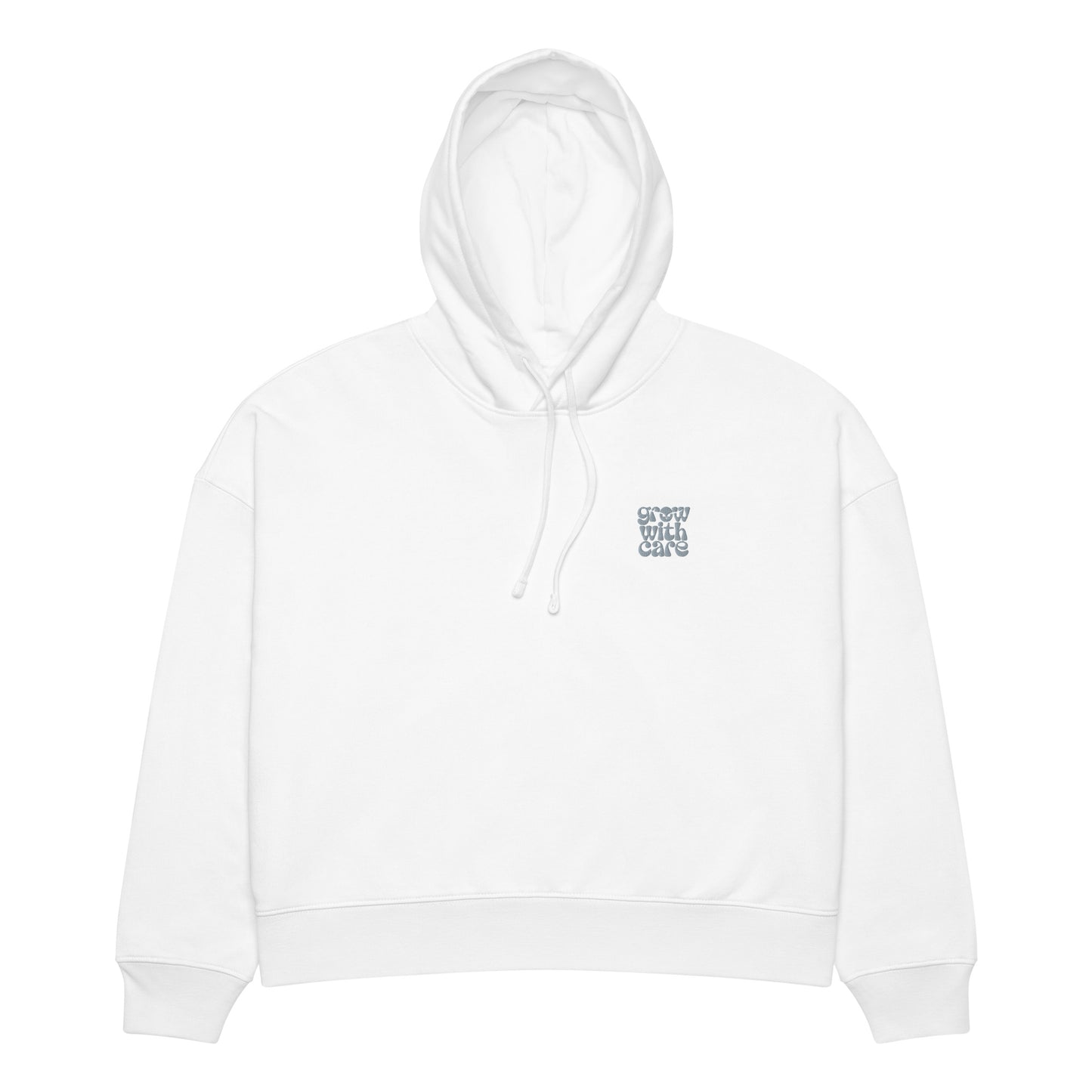 Eco-Friendly Owl Clothing Embroidered Women’s Organic Mid-Weight Hoodie "Grow With Care" White Dudeily