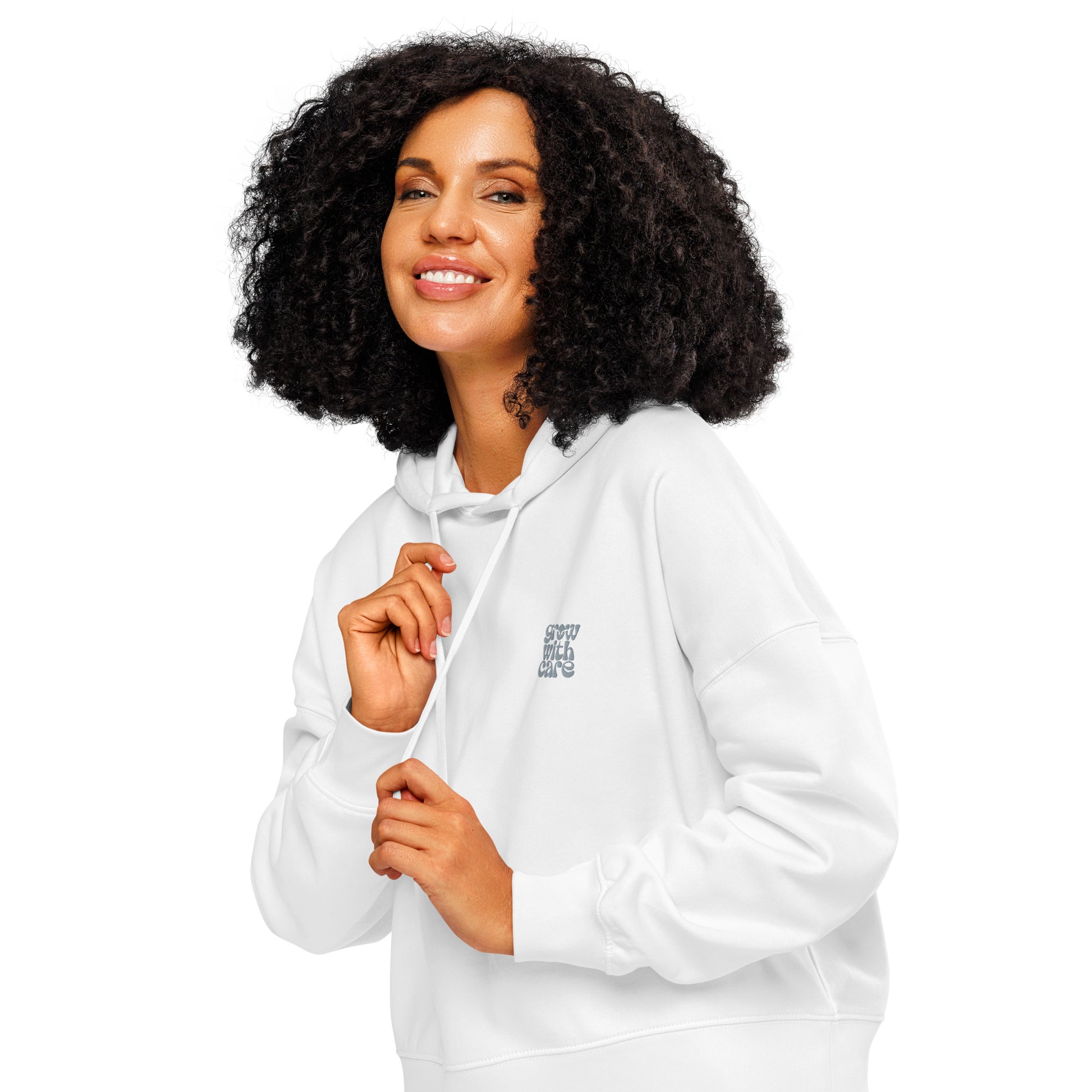 Eco-Friendly Owl Clothing Embroidered Women’s Organic Mid-Weight Hoodie "Grow With Care" Dudeily