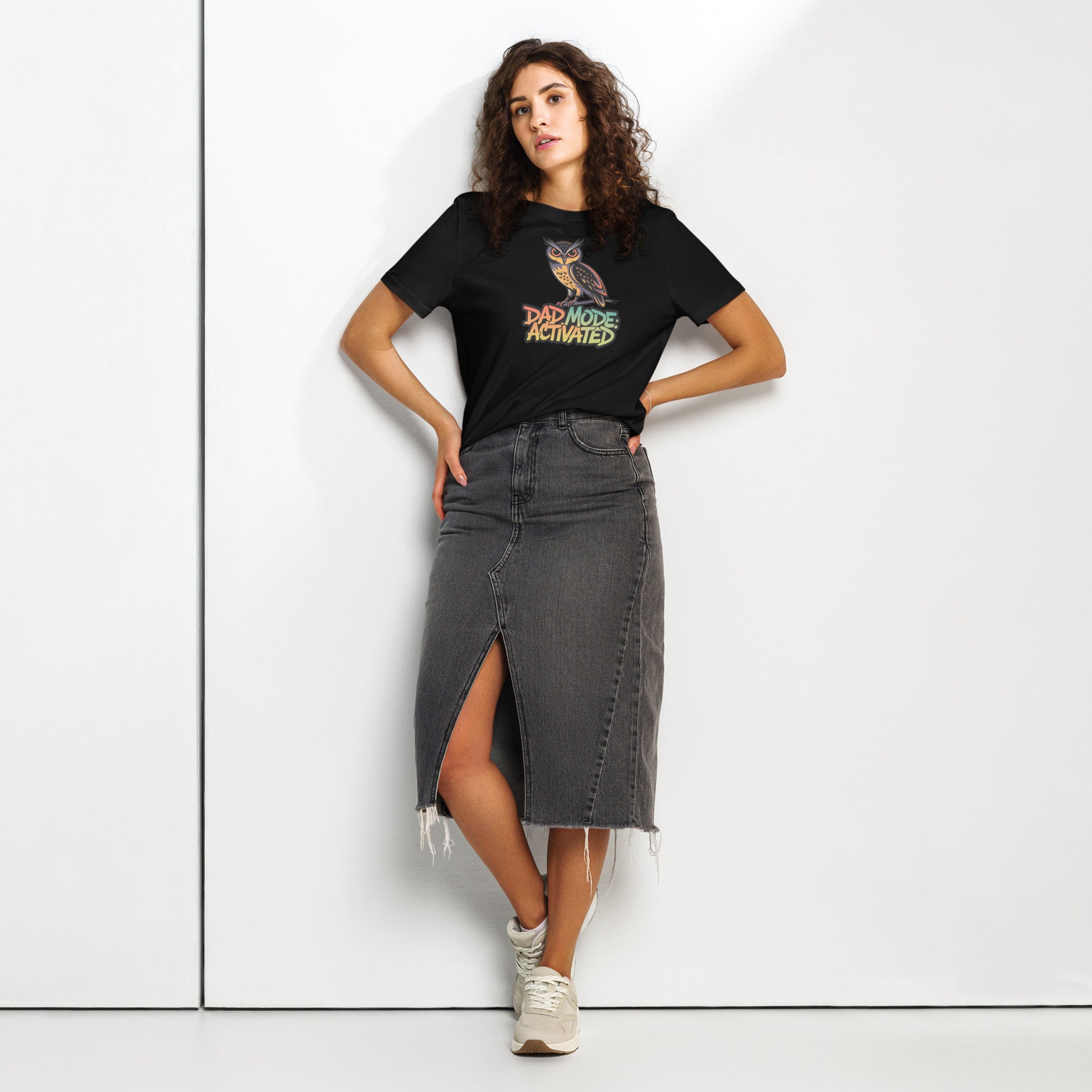 Women’s Organic Ribbed Neck T-Shirt – Owl-Themed Sustainable Fashion for Nature Lovers | Dudeily Dudeily